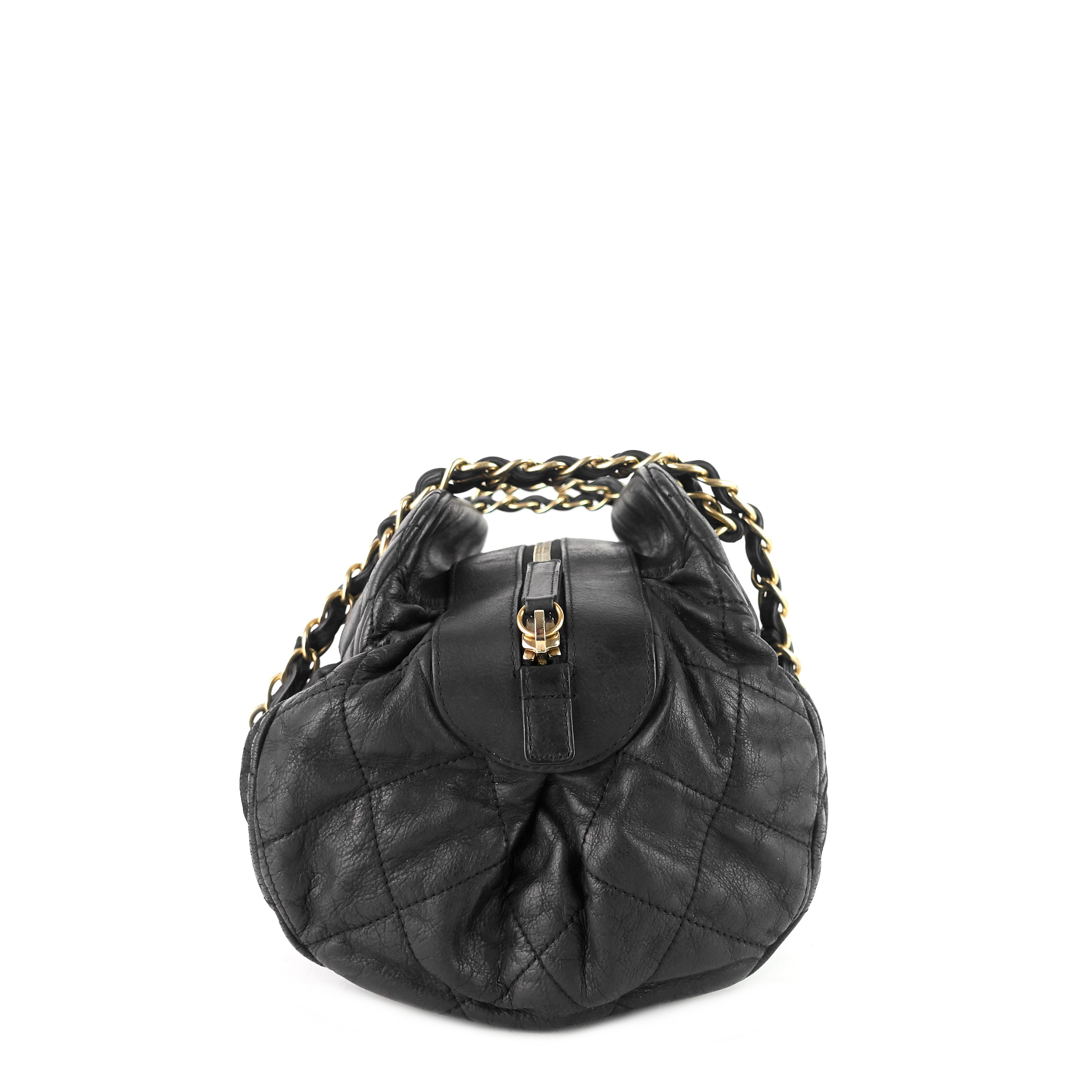 Chanel Chic Quilted Iridescent Calfskin Leather Bowling Bag