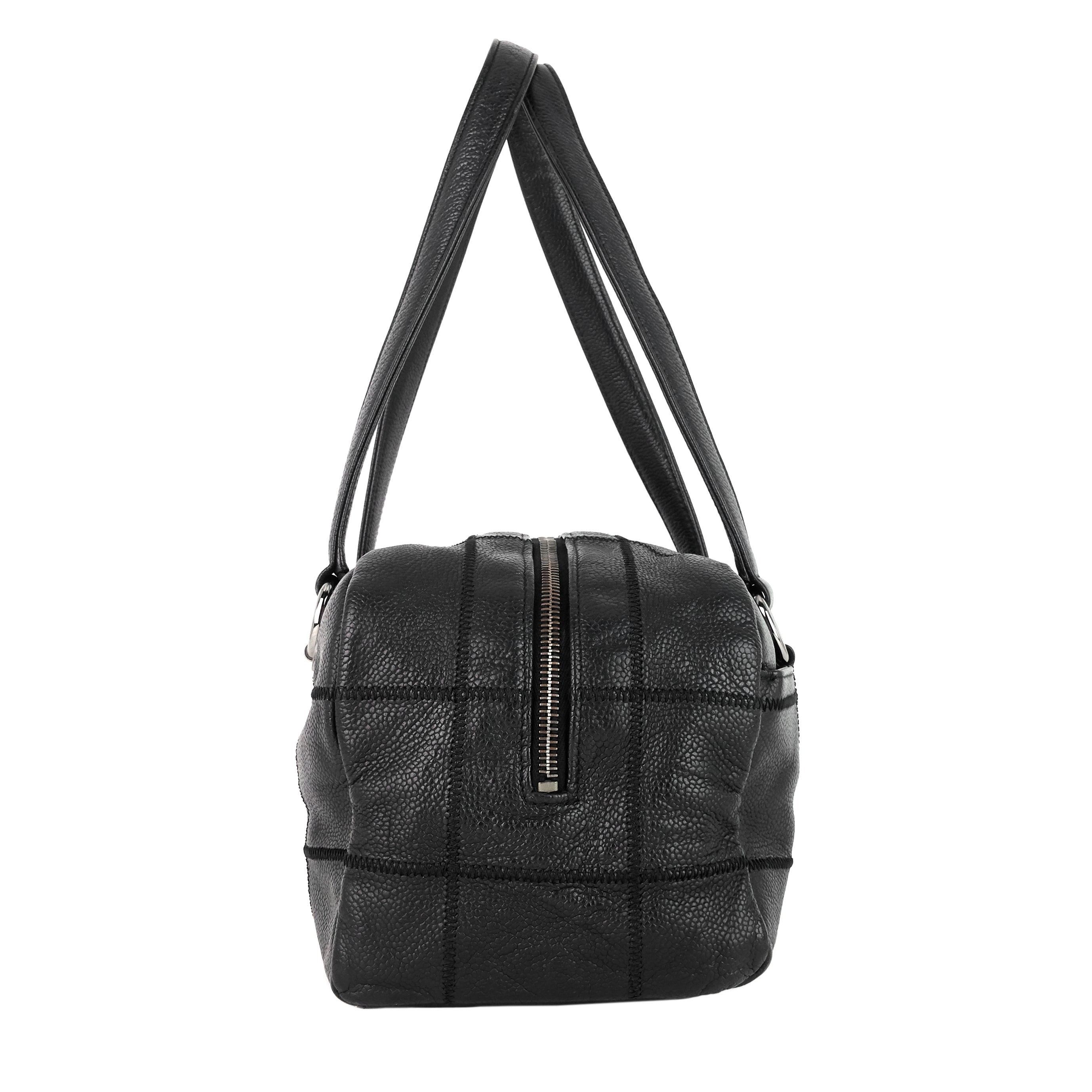 Chanel Choco Bar Quilted Caviar Shoulder Bag