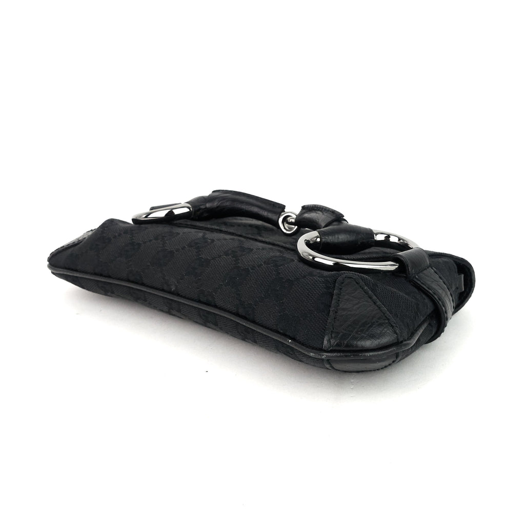 Gucci GG Canvas Horsebit Chain Clutch Bag