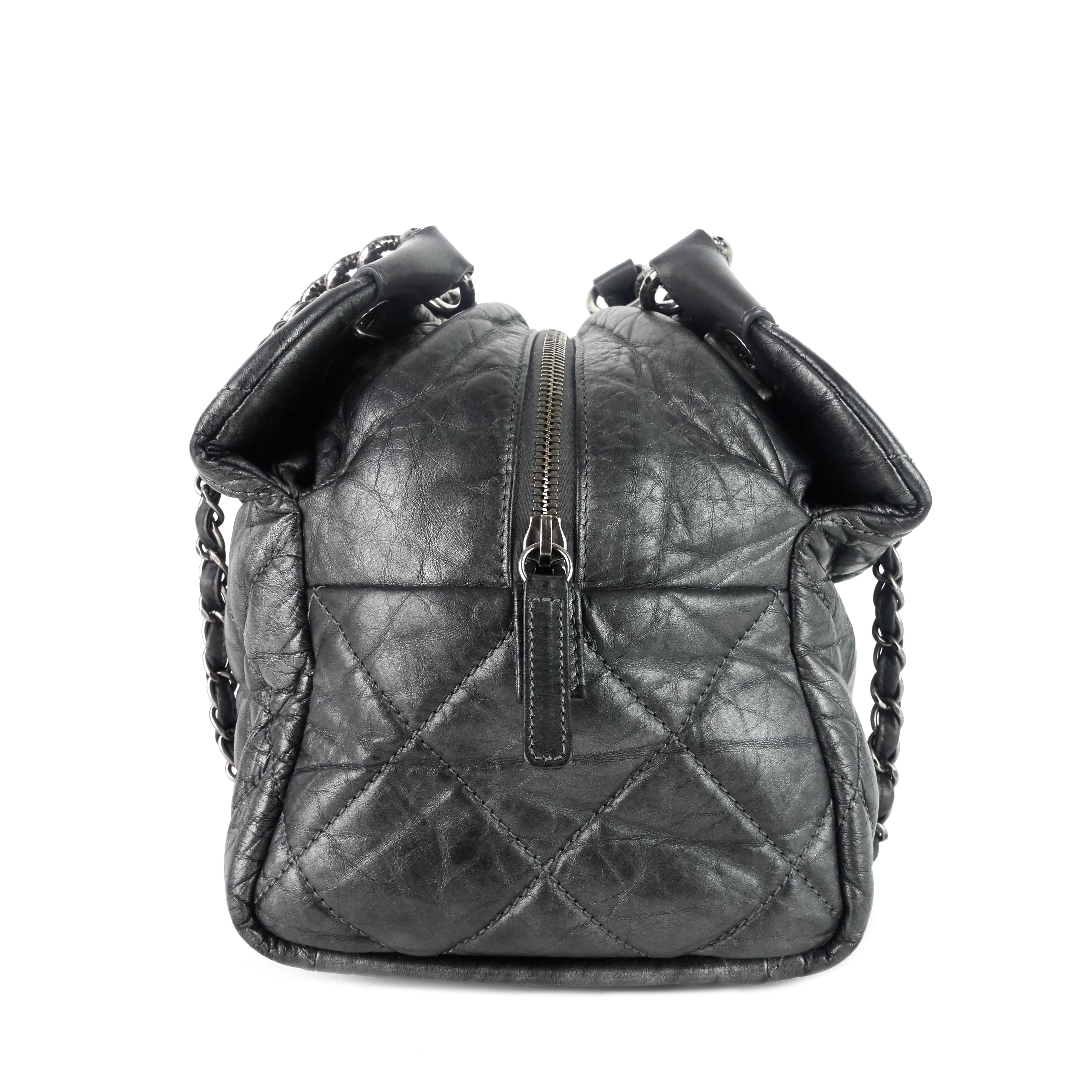 Chanel Pondichery Aged Calfskin Leather Tote Bag
