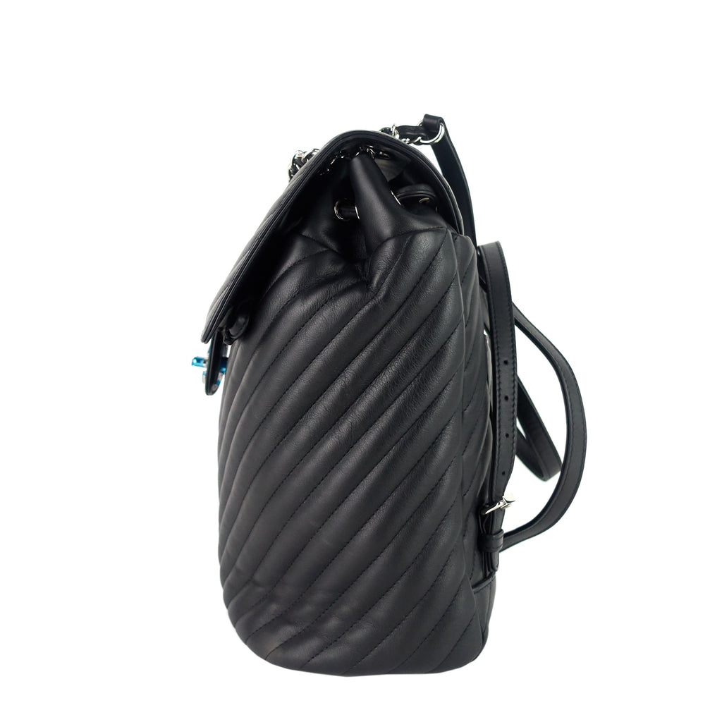 Chanel Urban Spirit Large Chevron Calfskin Backpack Bag