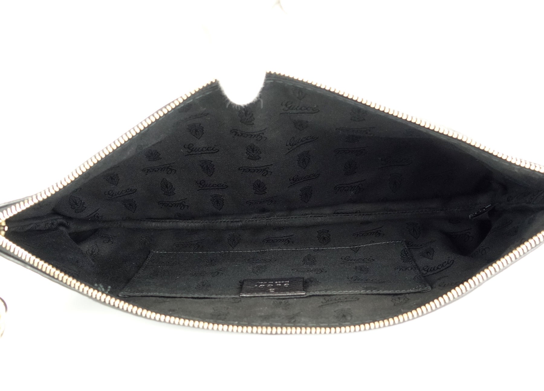 Gucci Sienna Grained Leather Tassel Clutch Bag