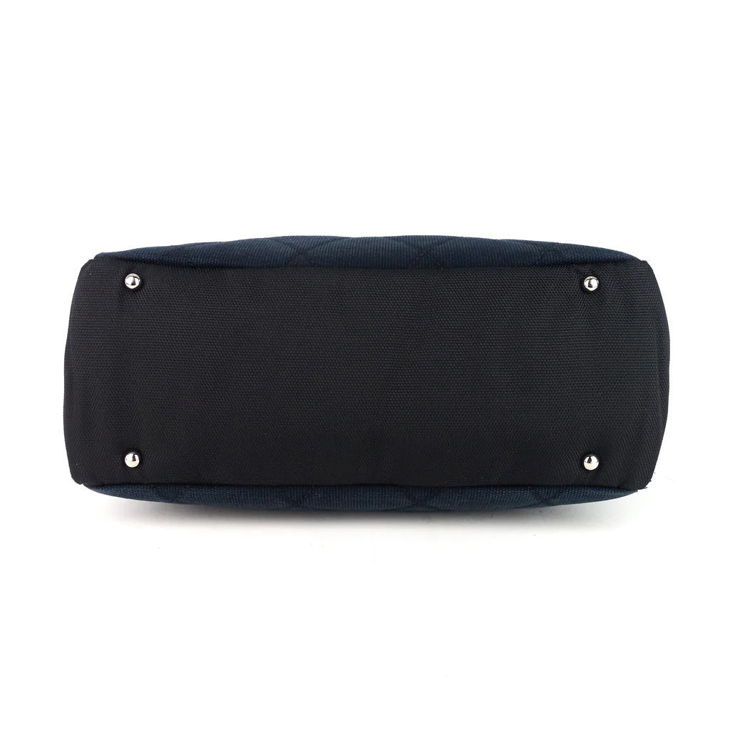 Chanel Paris Biarritz MM Black and Navy Nylon Tote Bag