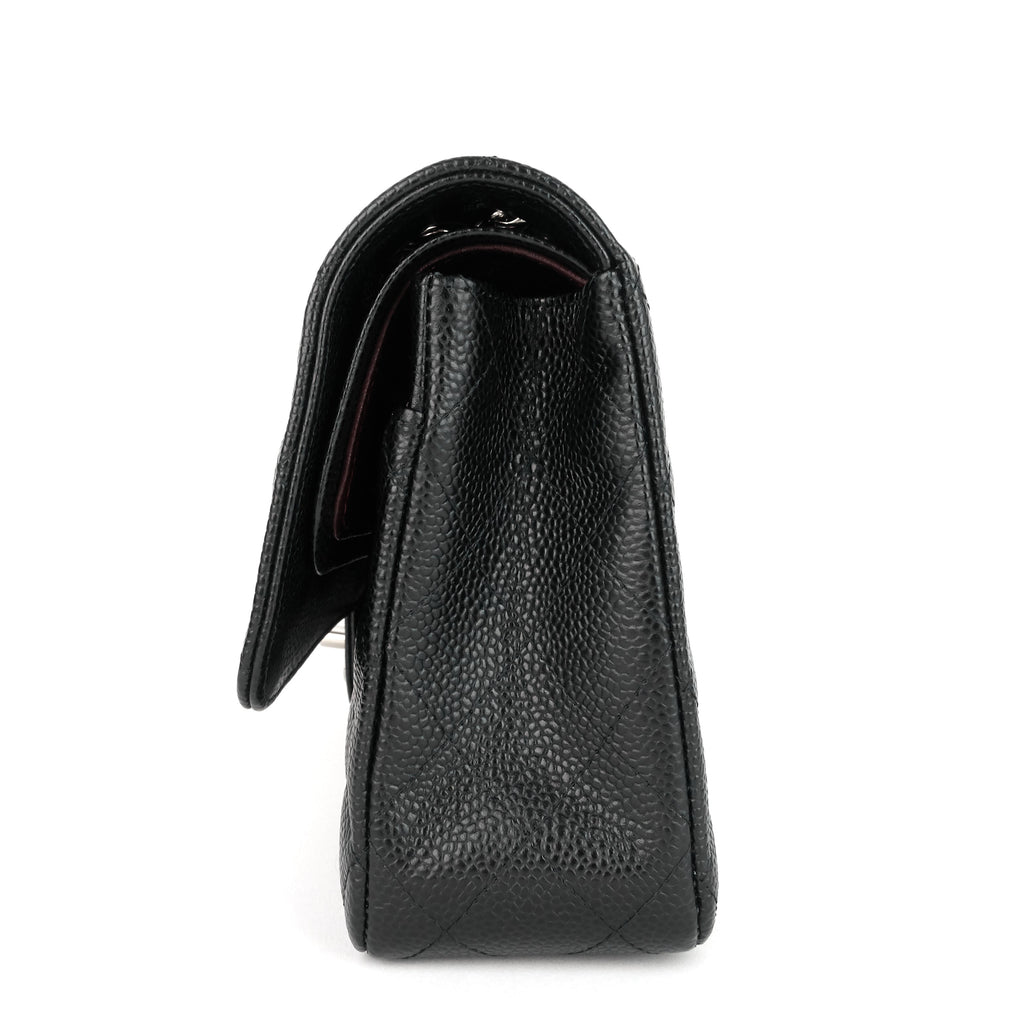 Chanel Double Flap Quilted Caviar Leather Bag