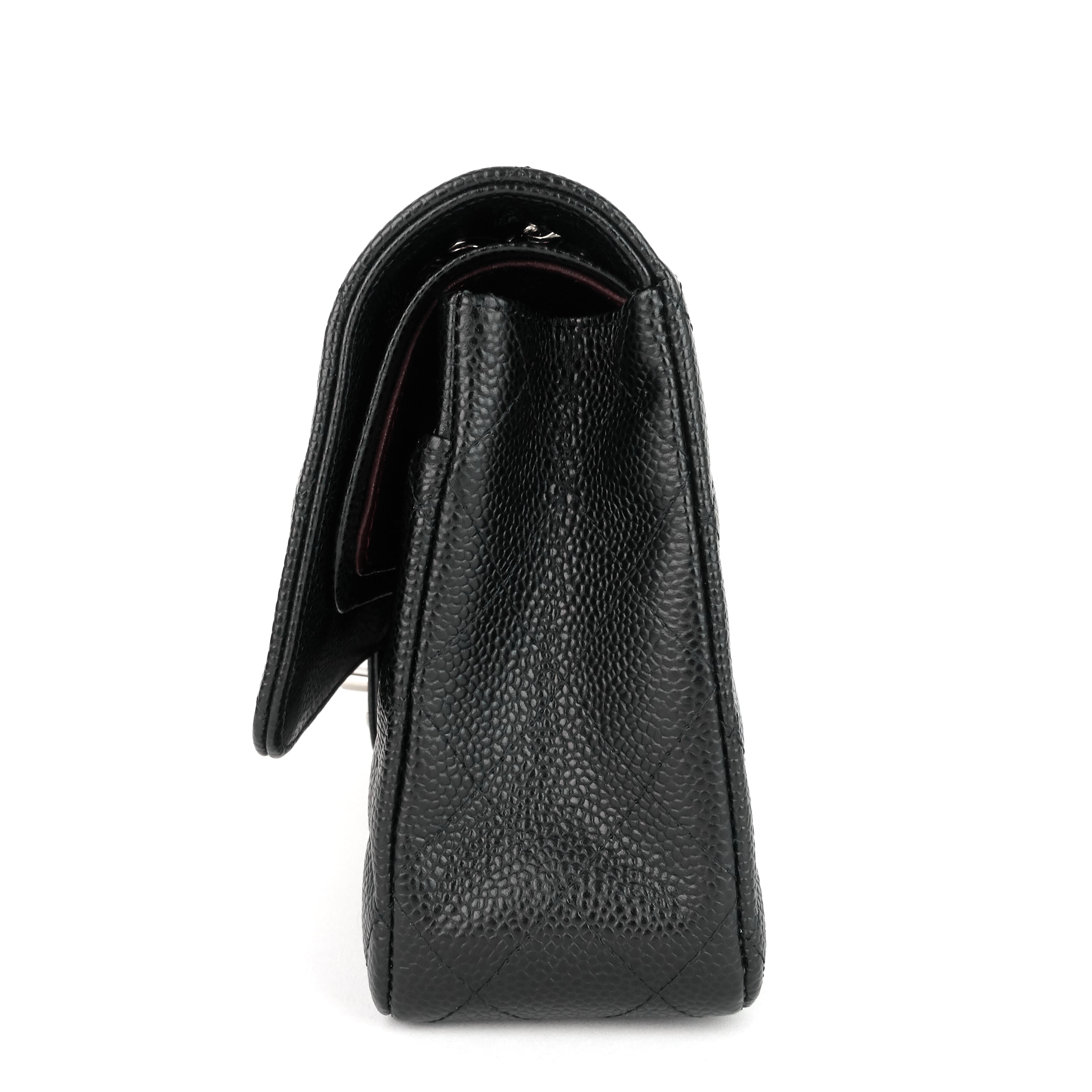 Chanel Double Flap Quilted Caviar Leather Bag