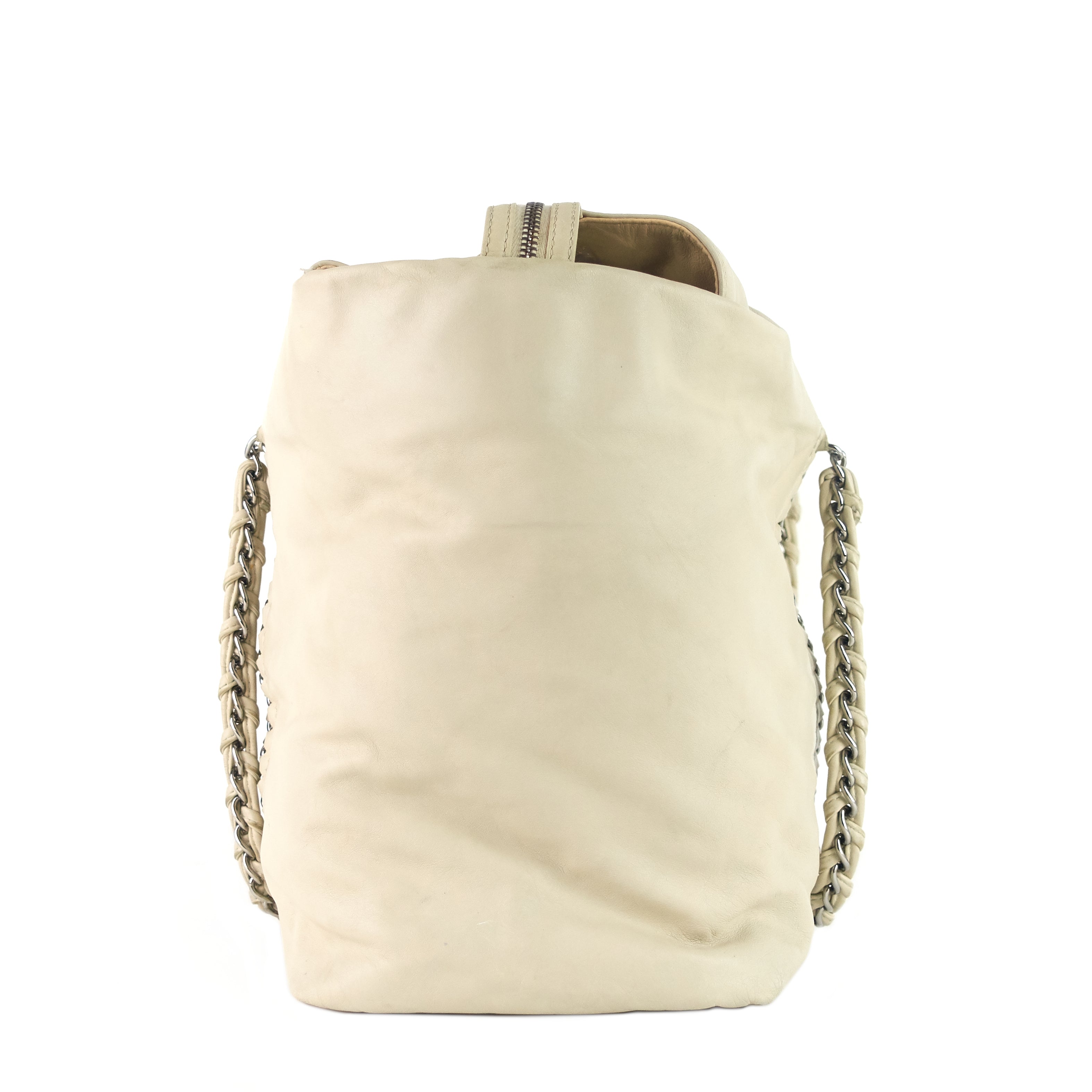 Chanel Modern Chain Zip Leather Tote Bag