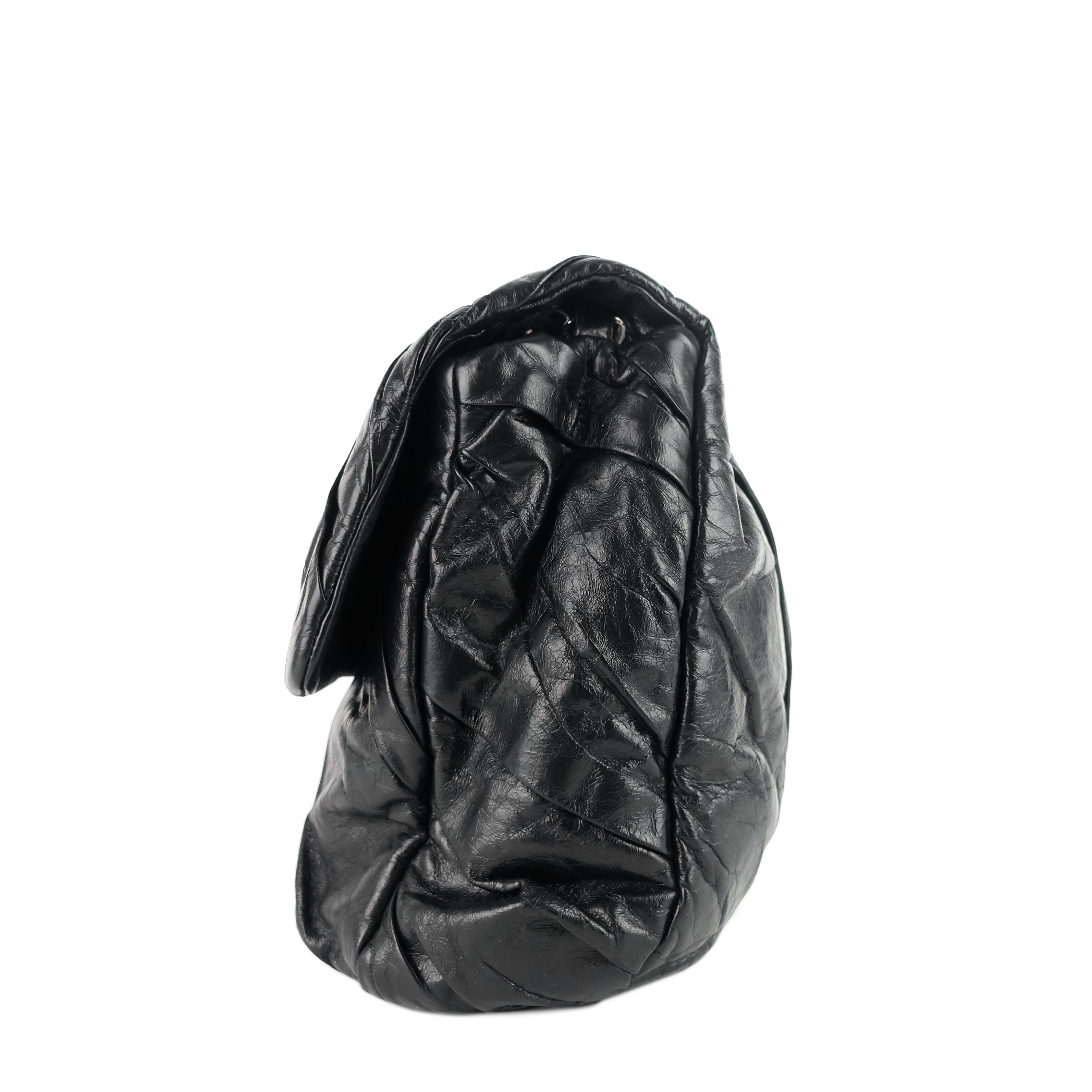 Chanel Twisted Flap Maxi Glazed Calfskin Leather Bag