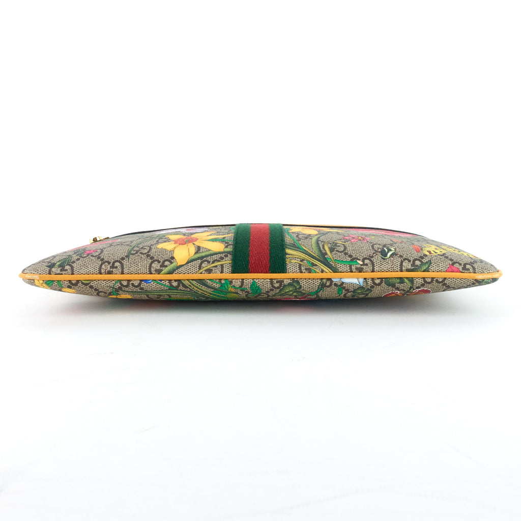 Gucci Ophidia Floral GG Supreme Large Clutch Bag