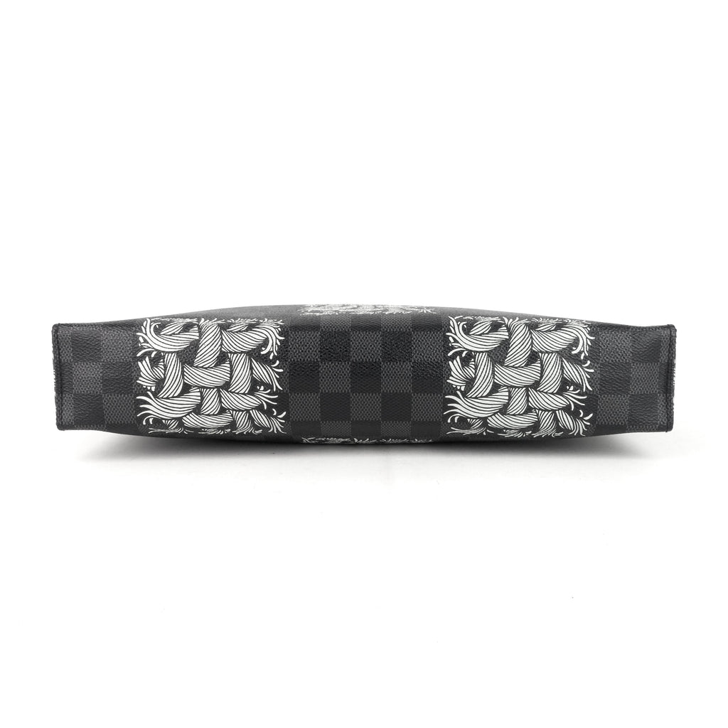 Louis Vuitto Pochette Voyage Rope Damier Graphite Canvas Clutch Bag
