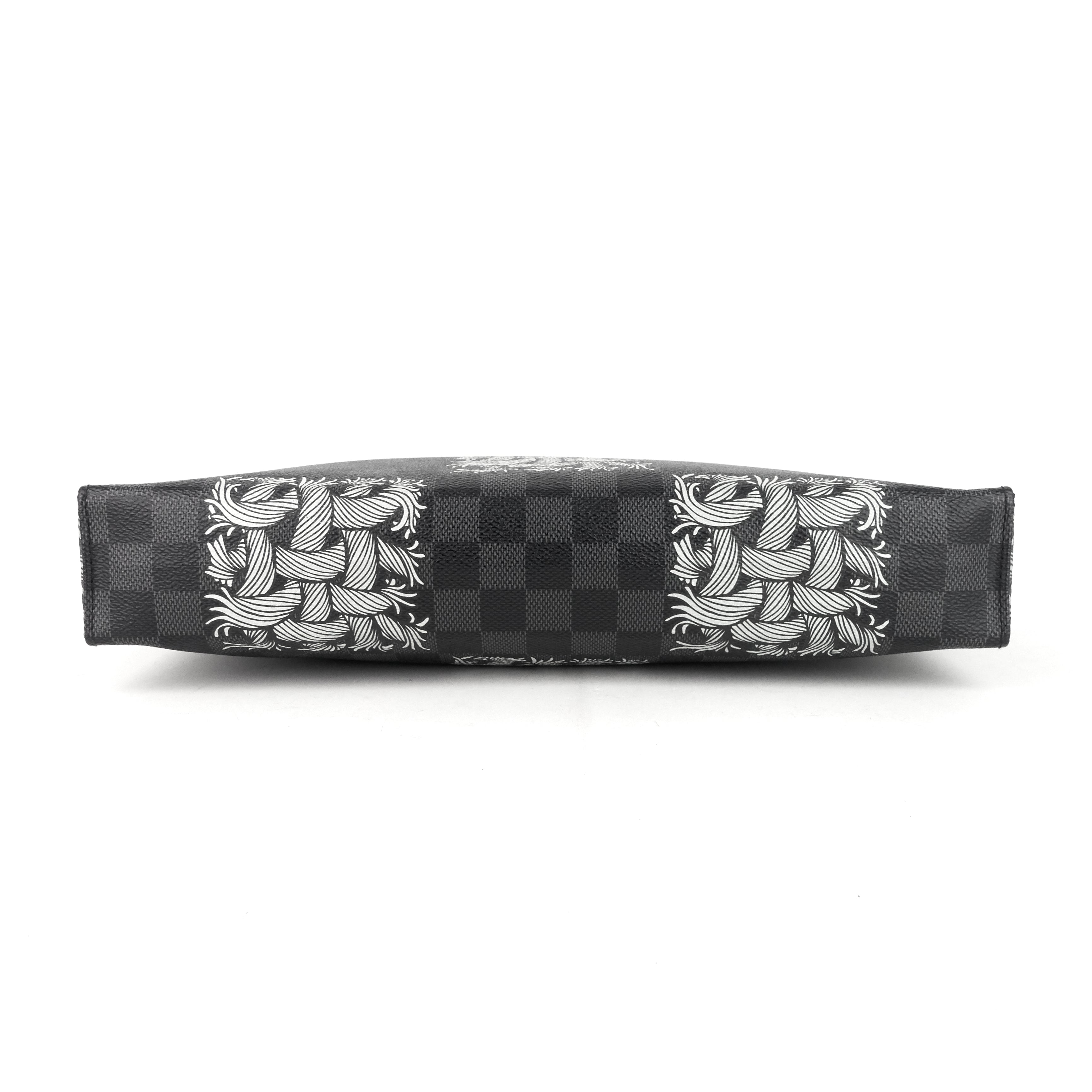Louis Vuitto Pochette Voyage Rope Damier Graphite Canvas Clutch Bag