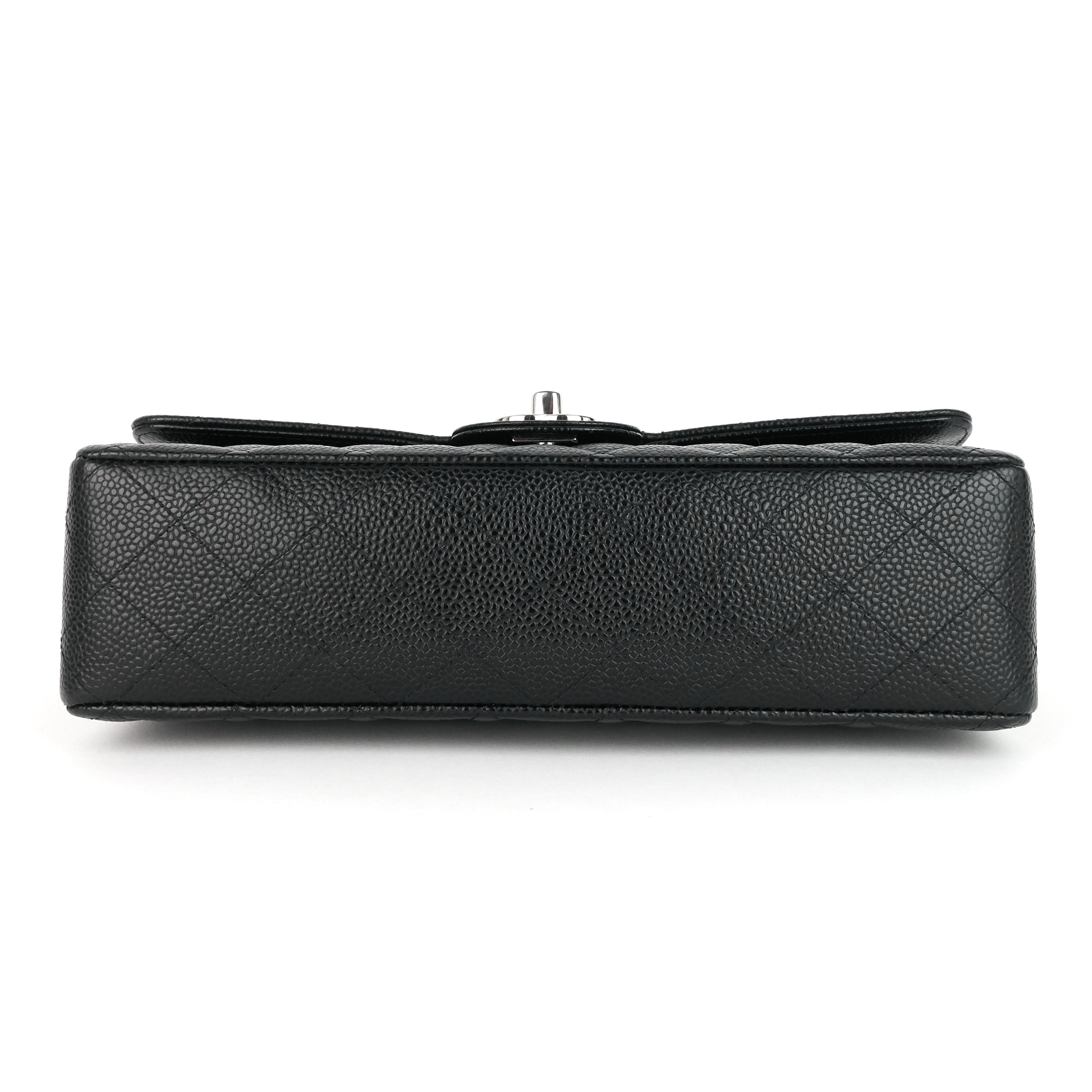 Chanel Double Flap Quilted Caviar Leather Bag