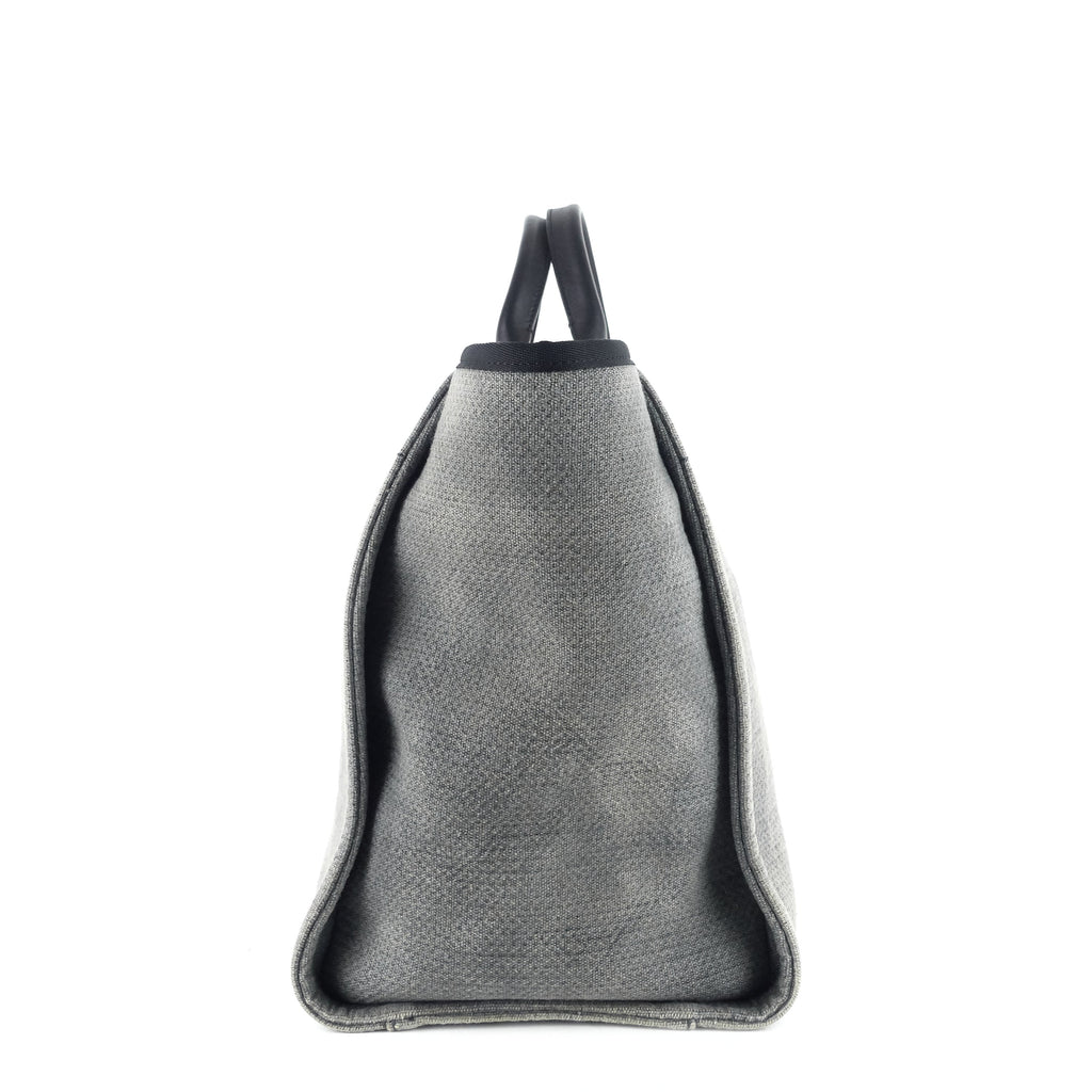Chanel Deauville Medium Canvas Shopping Tote Bag
