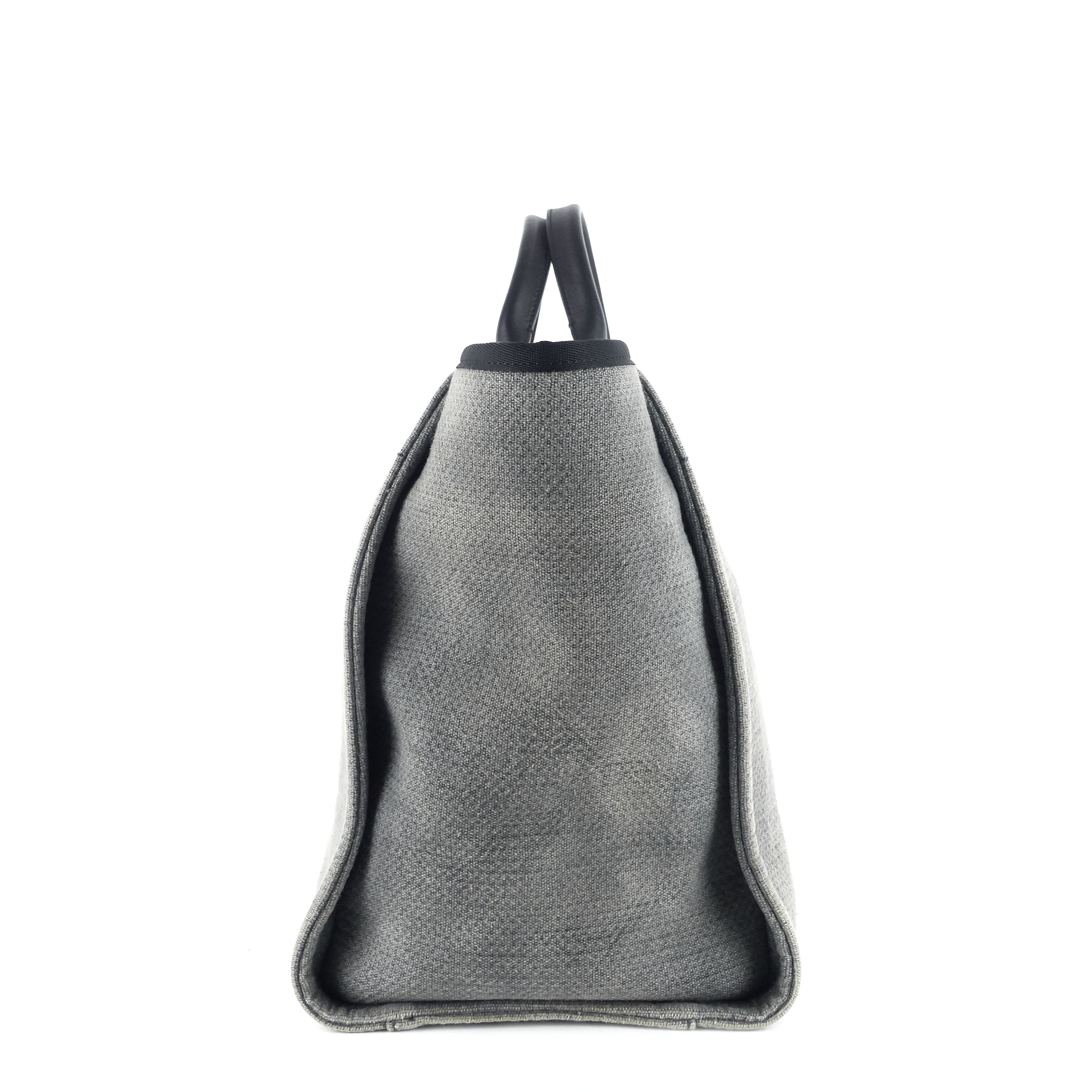 Chanel Deauville Medium Canvas Shopping Tote Bag