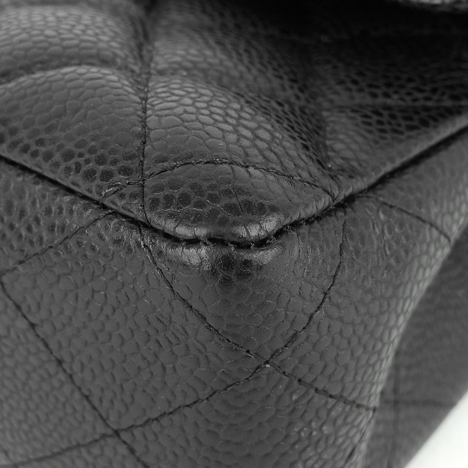 Chanel Double Flap Quilted Caviar Leather Bag
