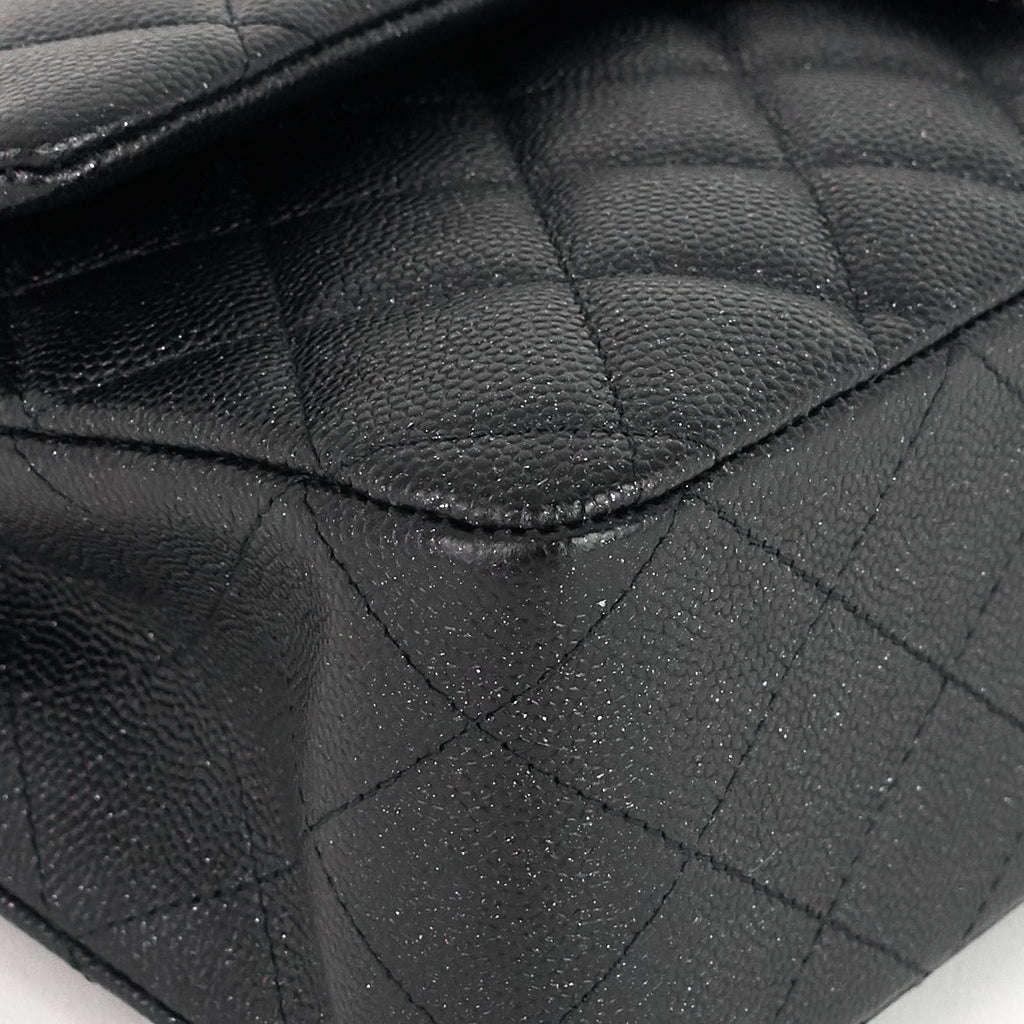 Chanel Double Flap Quilted Caviar Leather Bag
