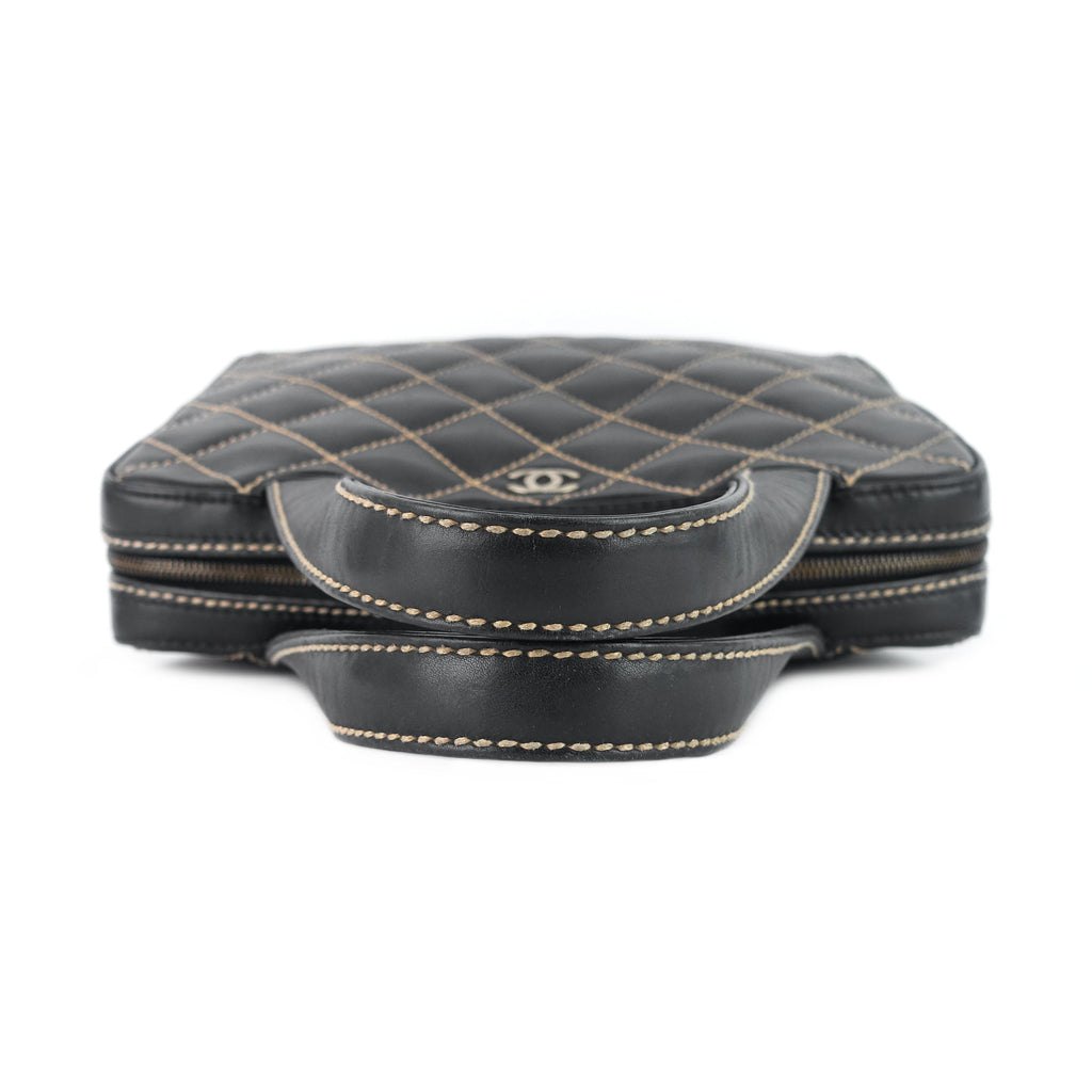 Chanel Surpique Top Handles Calfskin Leather Bowler Bag