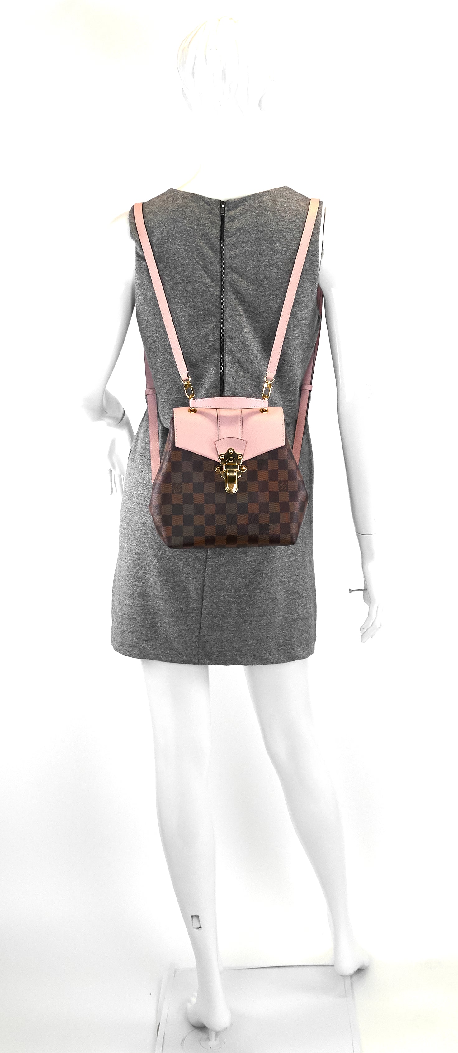 Louis Vuitto Clapton Damier Ebene Canvas Backpack