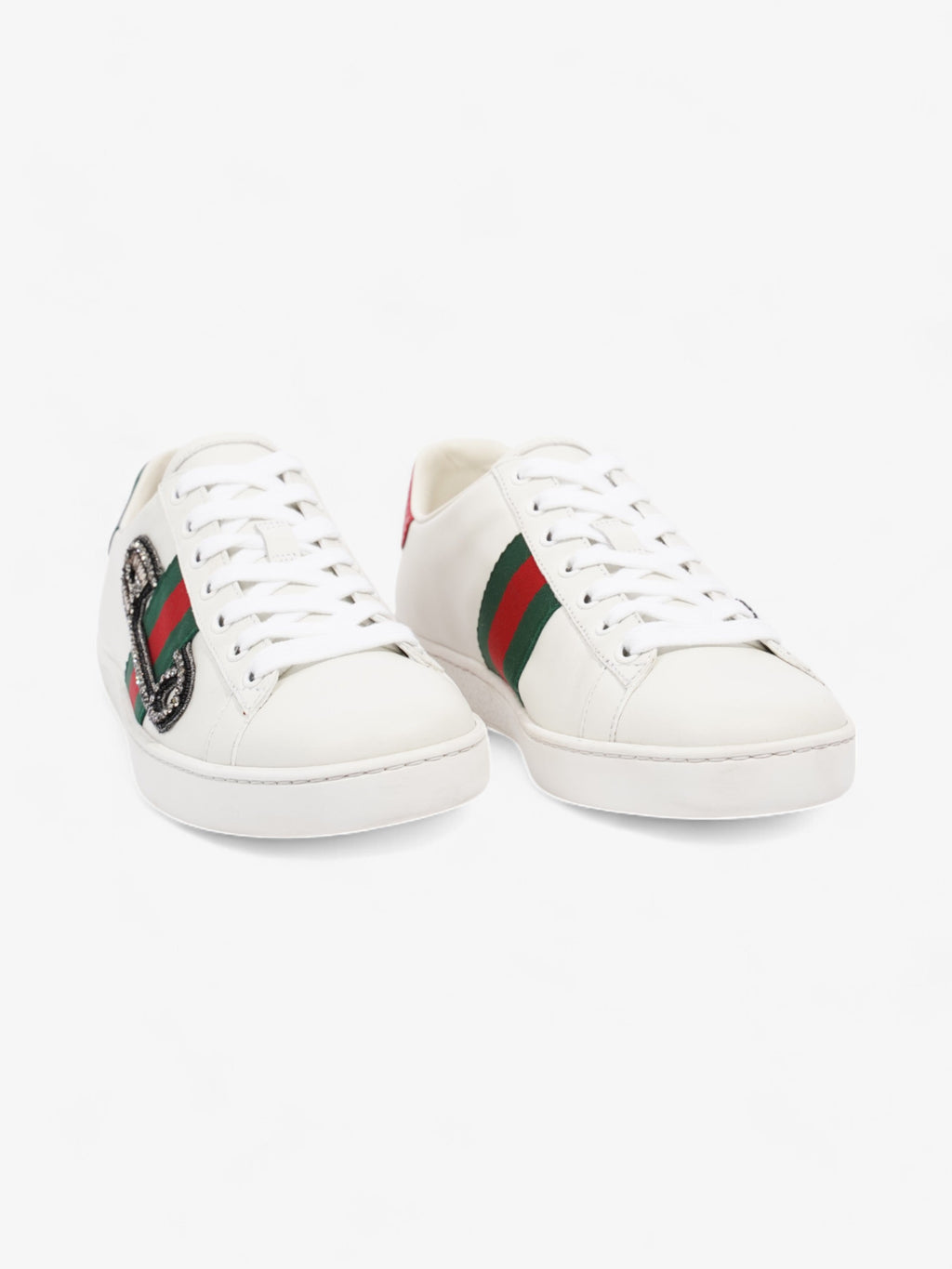 Gucci Ace Low Pin Sneakers White  / Green / Red Leather EU 36.5 UK 3.5