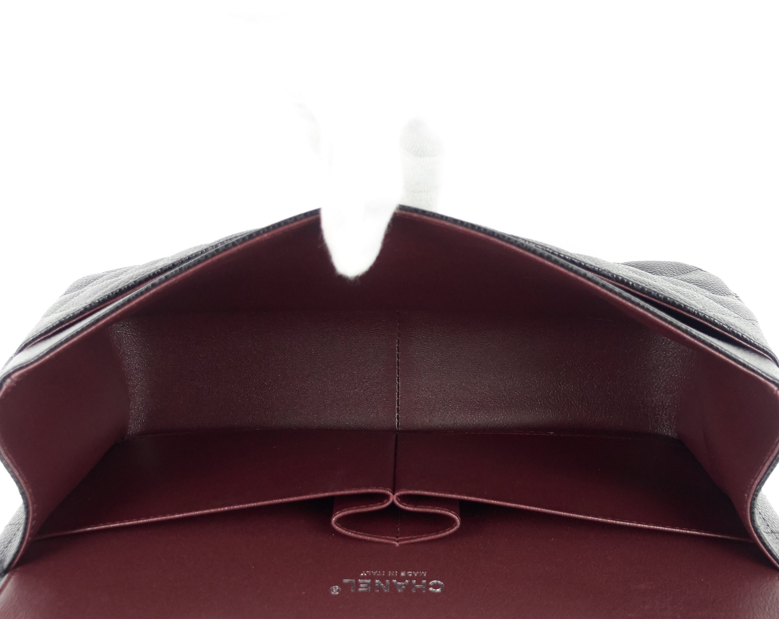 Chanel Double Flap Quilted Caviar Leather Bag