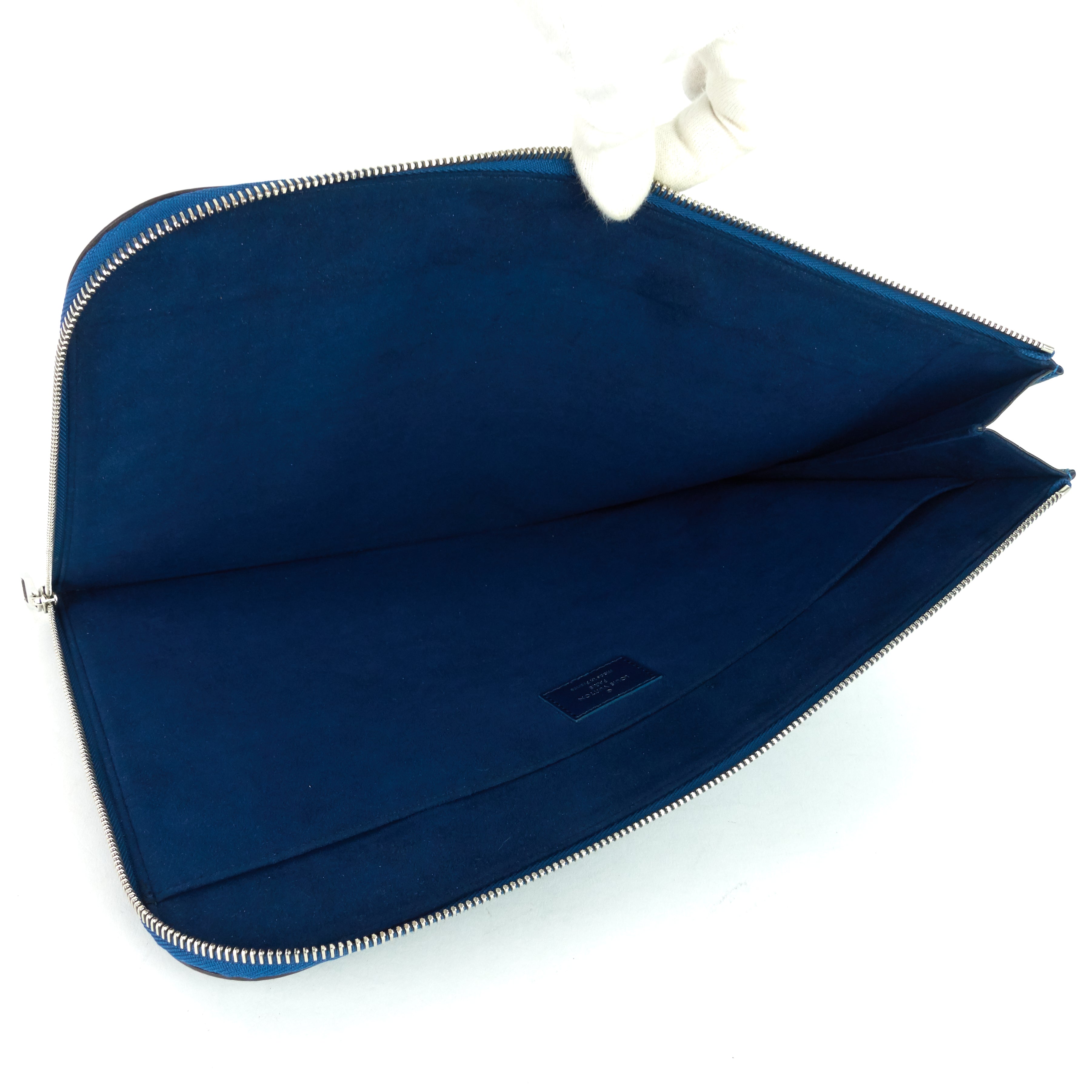Louis Vuitto Pochette Jour PM Blue Epi Leather Clutch Bag