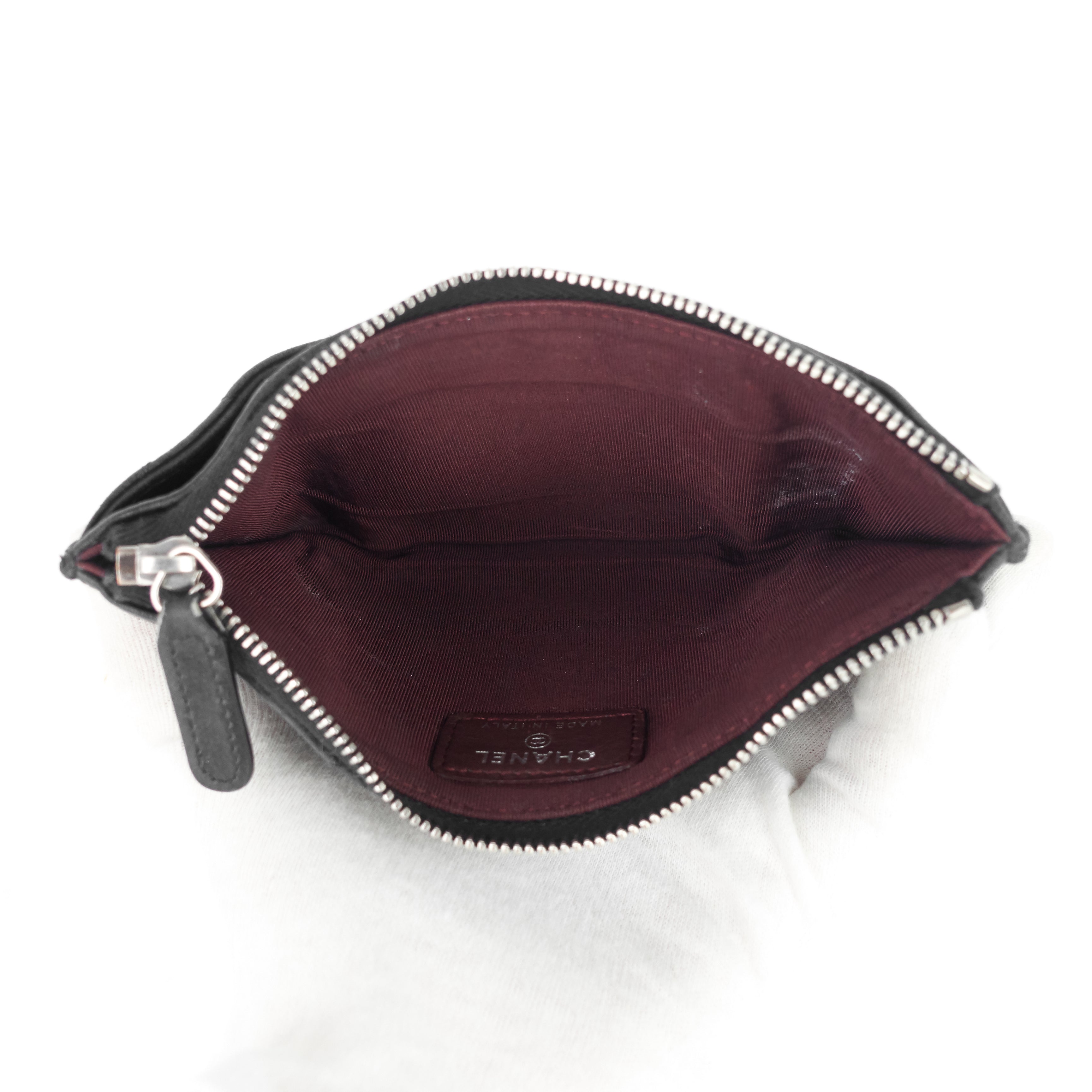 Chanel Classic Zip Lambskin Leather Pouch