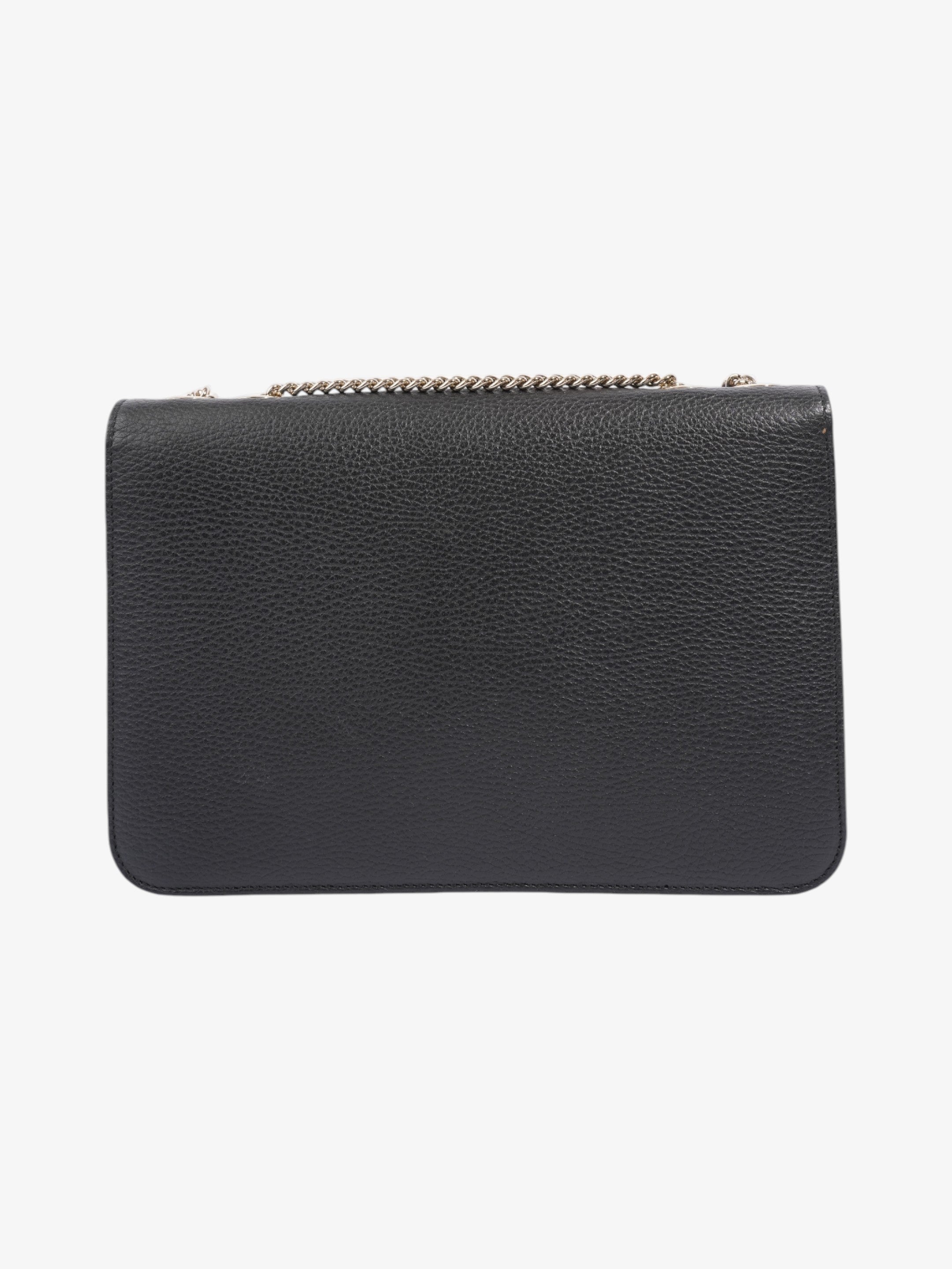 Gucci Dollar Interlocking G Black Calfskin Leather Medium