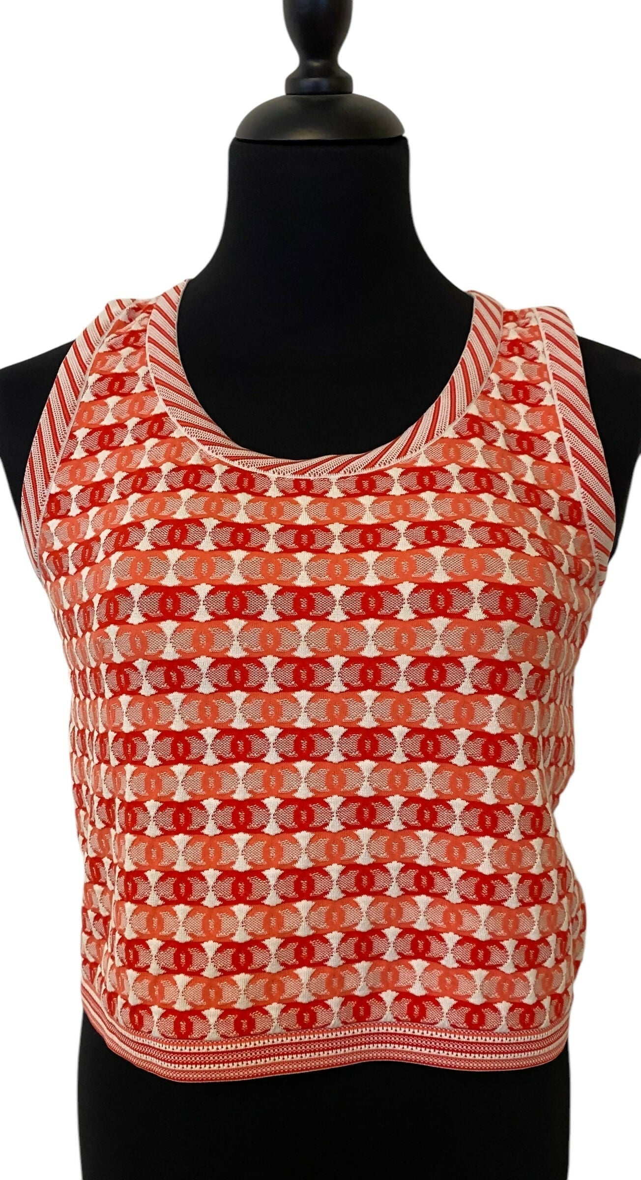 Chanel 19P CC Logo Sleeveless Crop Top Blouse FR 42