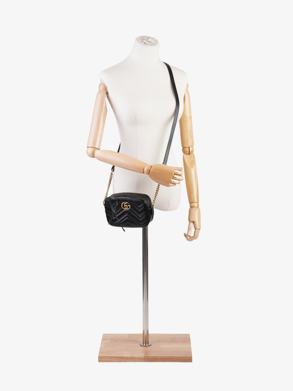 Gucci GG Marmont Black Matelasse Leather Mini