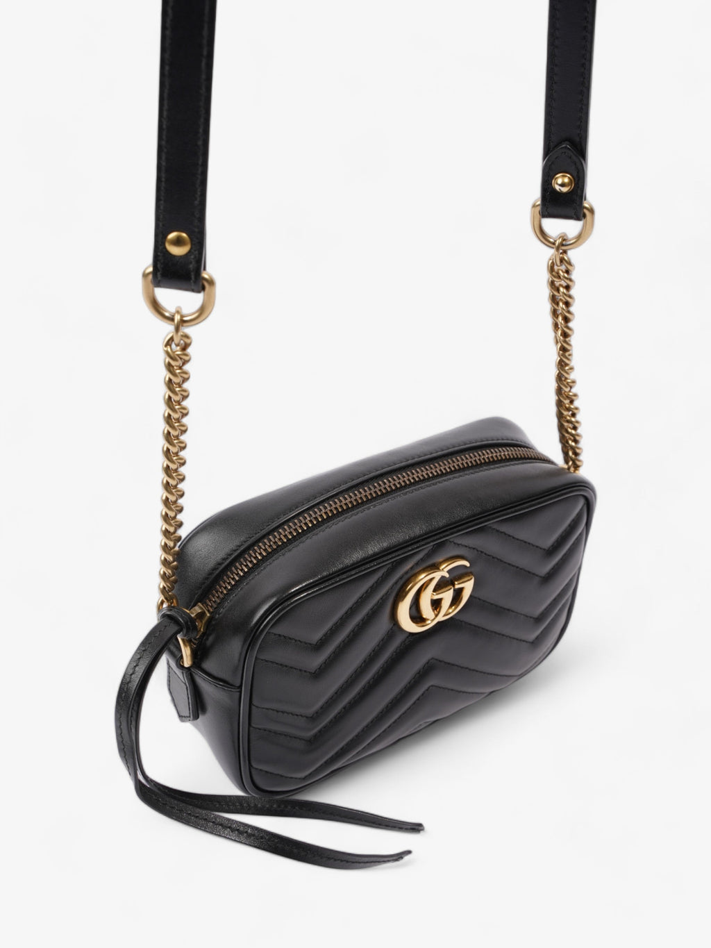 Gucci GG Marmont Black Matelasse Leather Mini