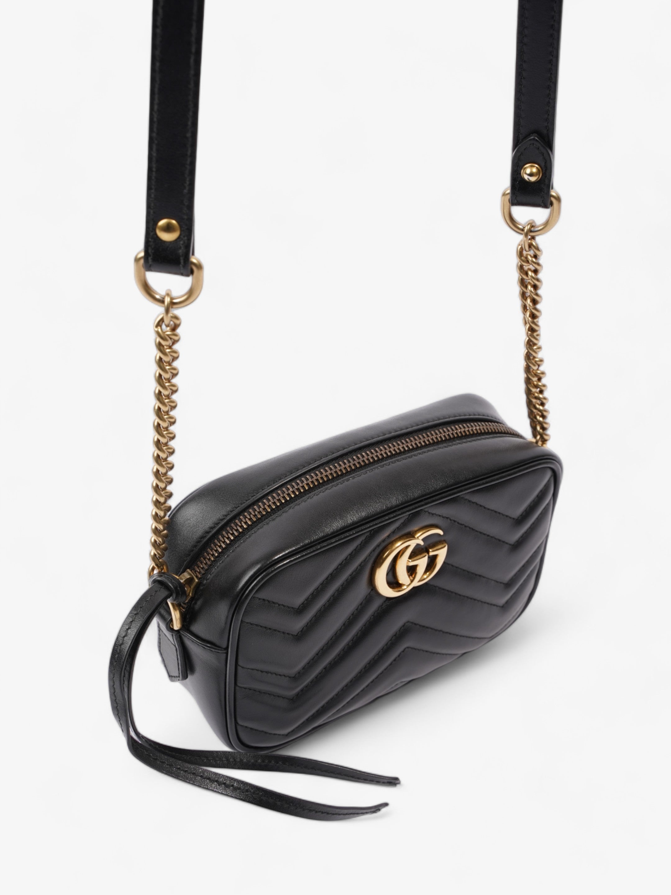 Gucci GG Marmont Black Matelasse Leather Mini