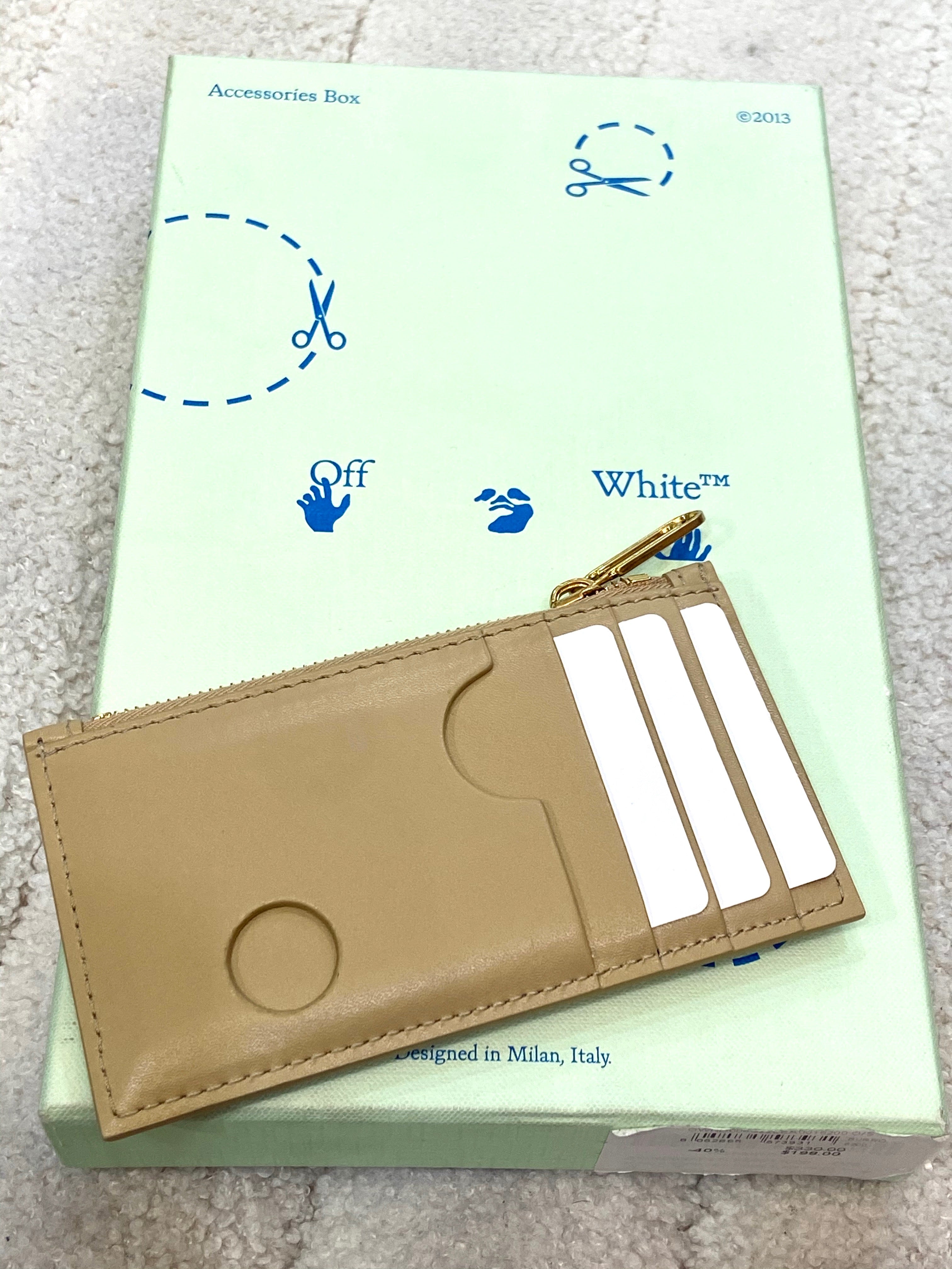 OFF WHITE BURROW ZIPPED COIN PURSE