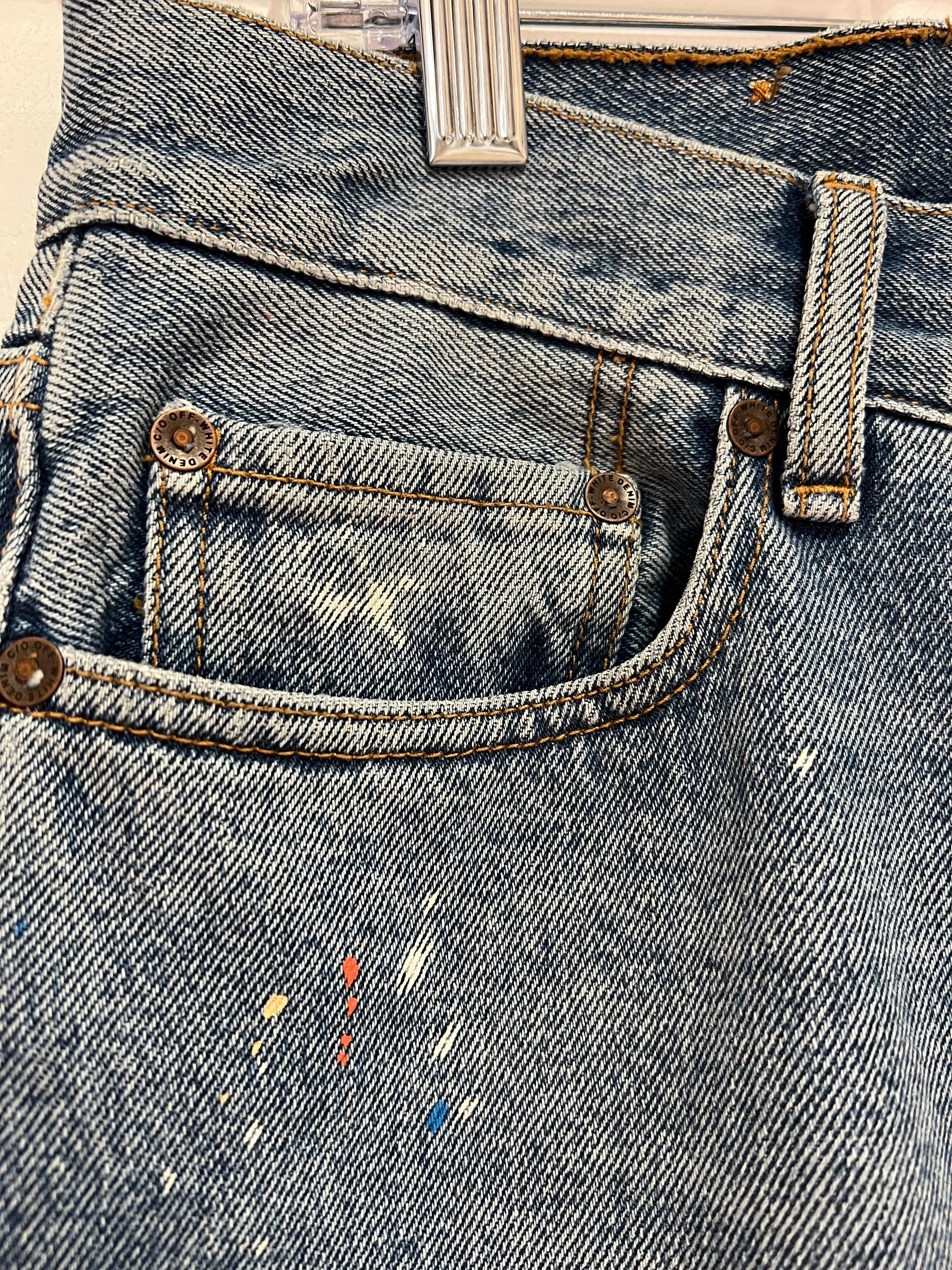 OFF-WHITE VIRGIL ABLOH DISTRESSED ARROW JEANS