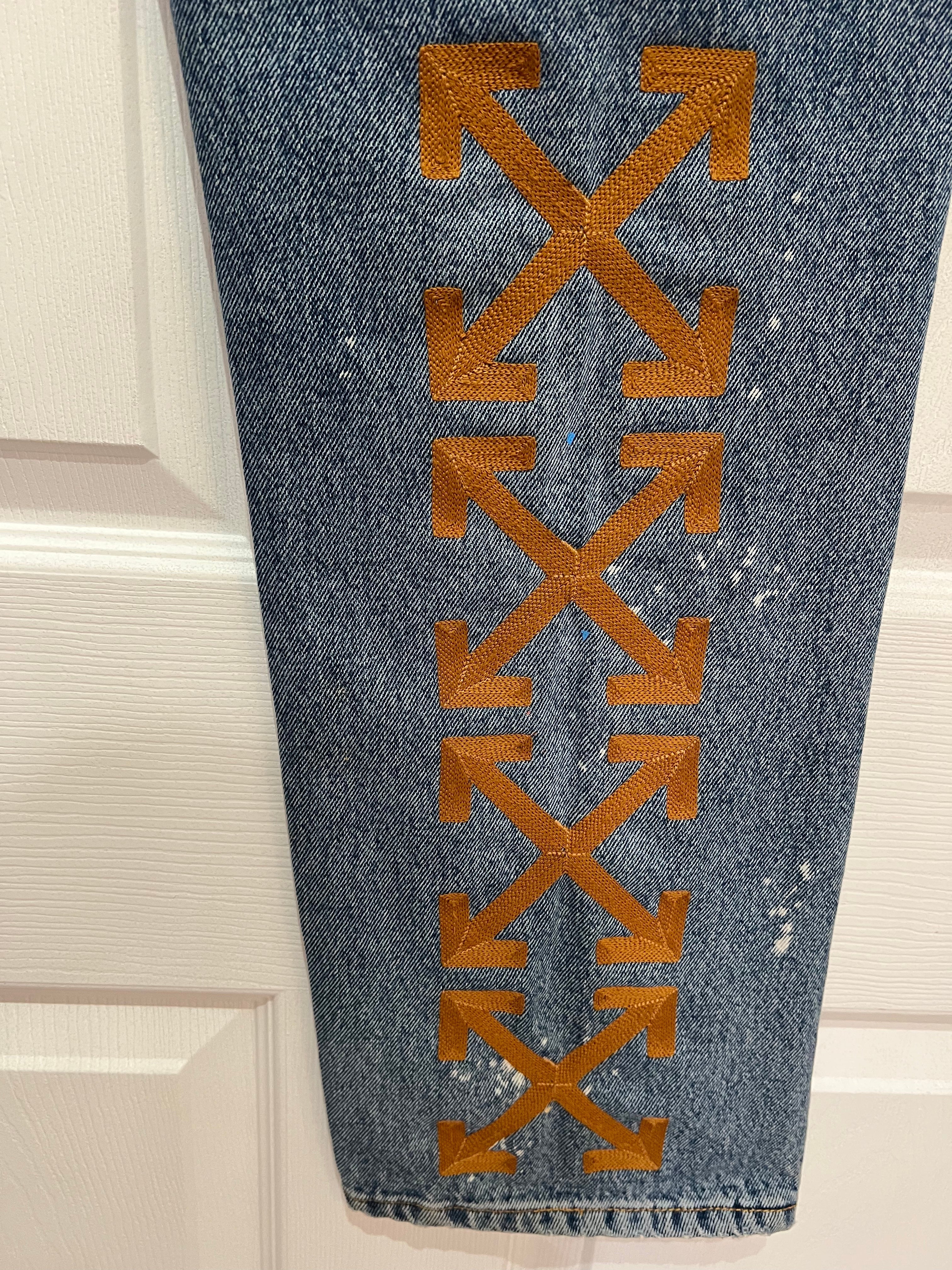 OFF-WHITE VIRGIL ABLOH DISTRESSED ARROW JEANS