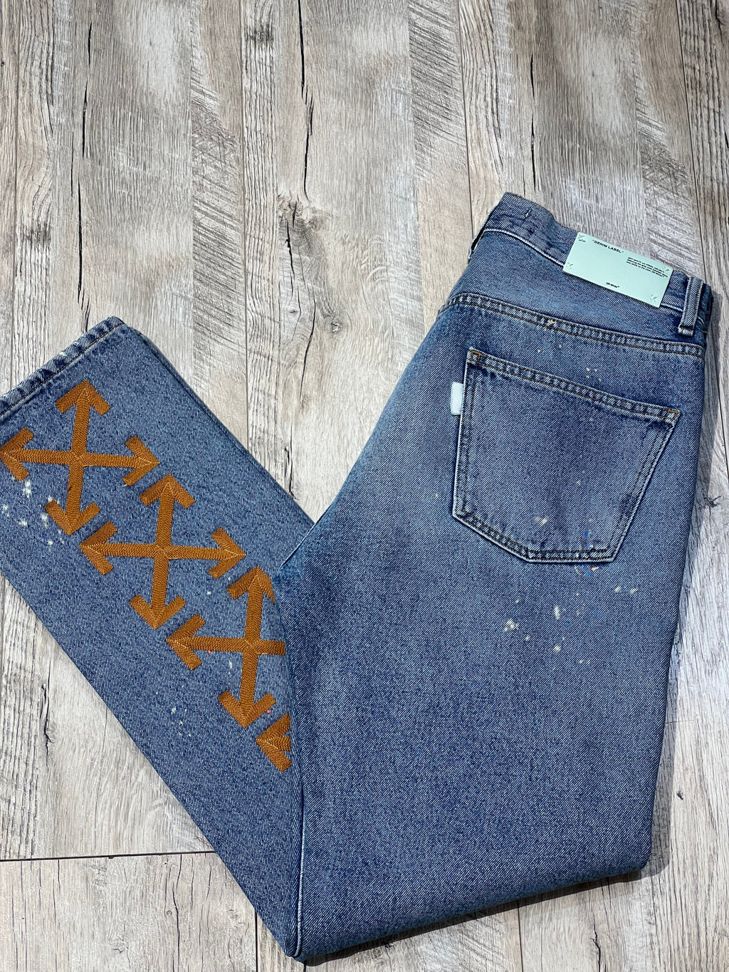 OFF-WHITE VIRGIL ABLOH DISTRESSED ARROW JEANS