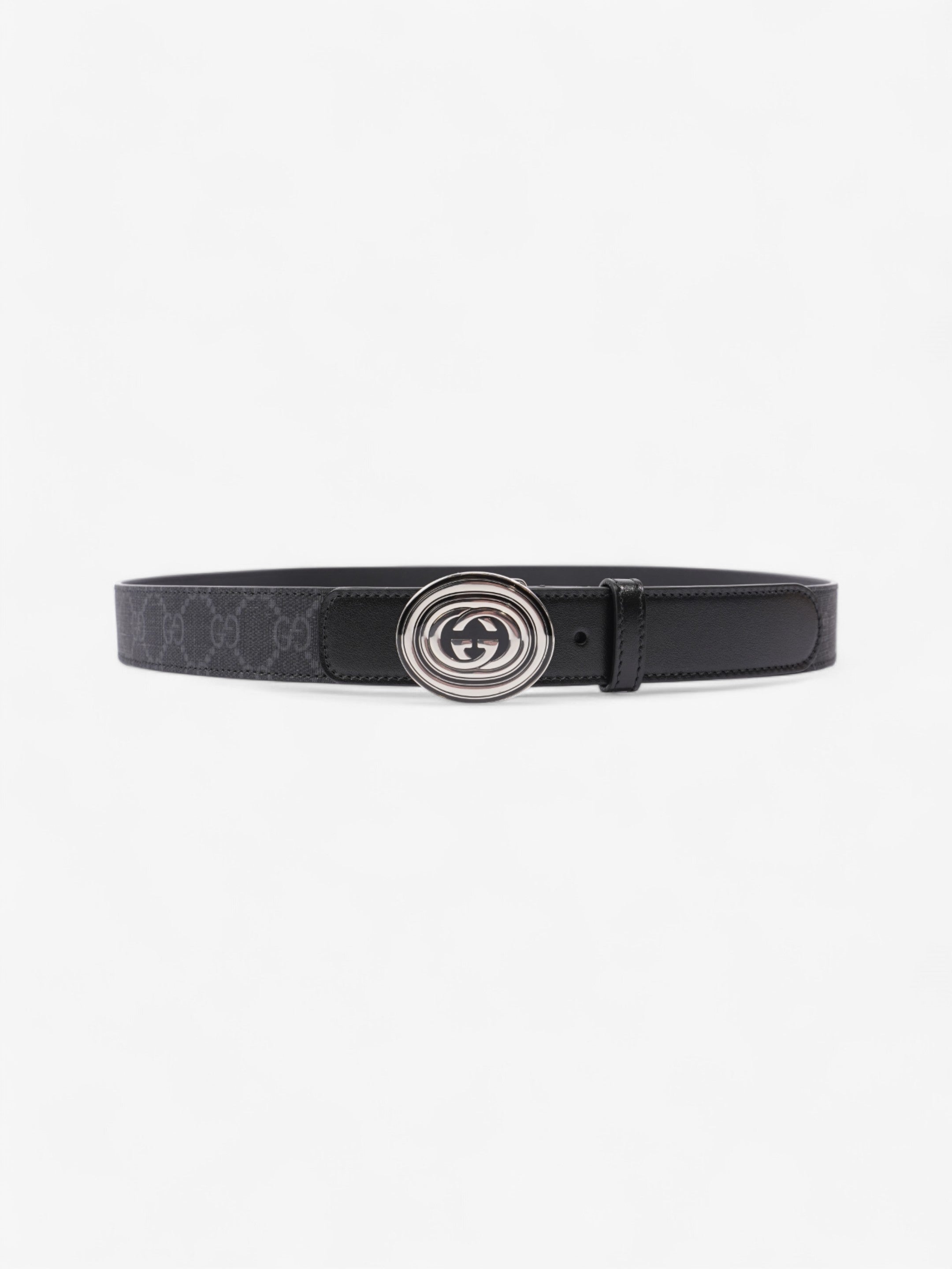 Gucci GG Interlocking Belt GG Supreme / Black / Gold Canvas 100cm / 40"