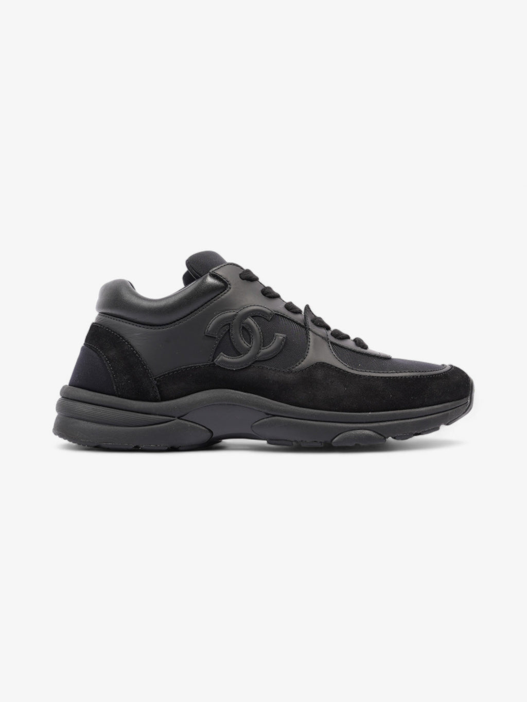 Chanel CC Runners  Black Suede EU 39.5 UK 6.5