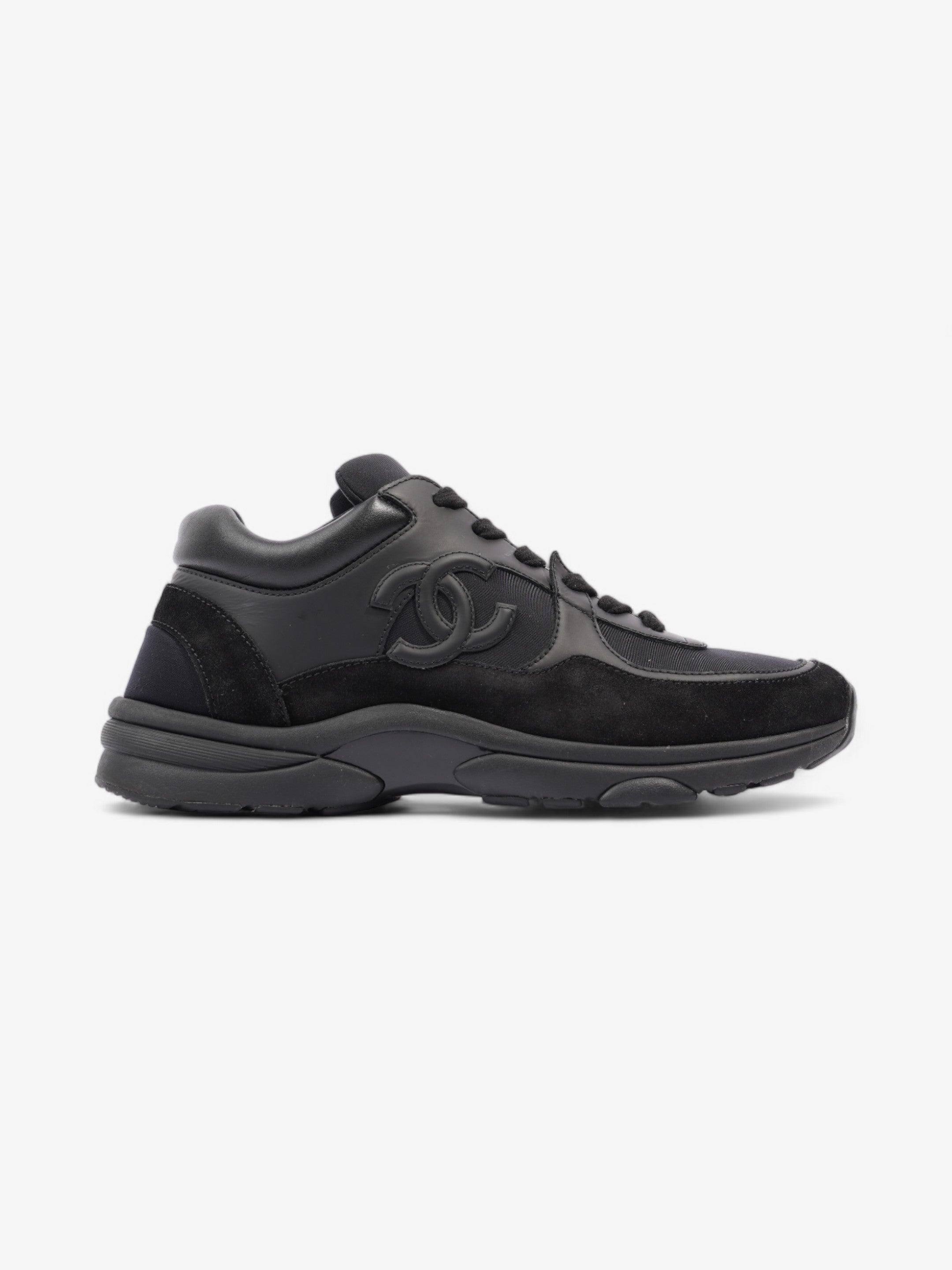 Chanel CC Runners  Black Suede EU 39.5 UK 6.5