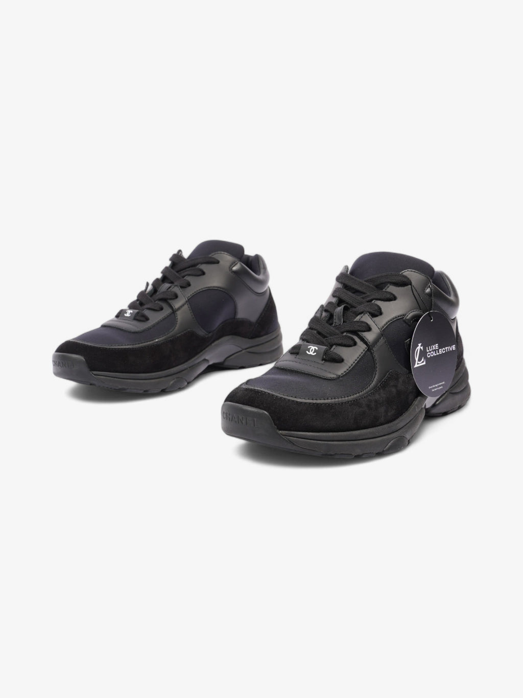 Chanel CC Runners  Black Suede EU 39.5 UK 6.5