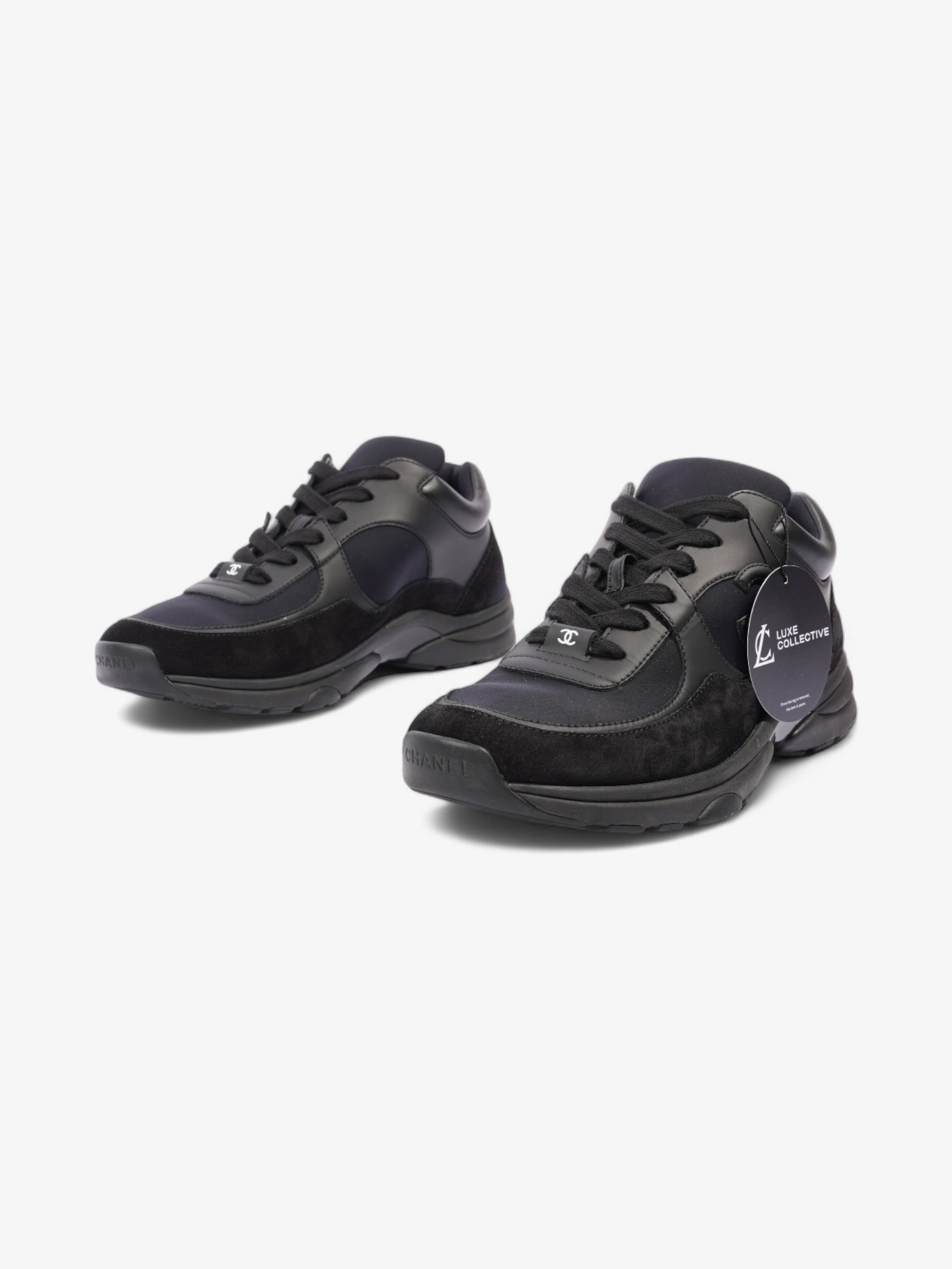 Chanel CC Runners  Black Suede EU 39.5 UK 6.5