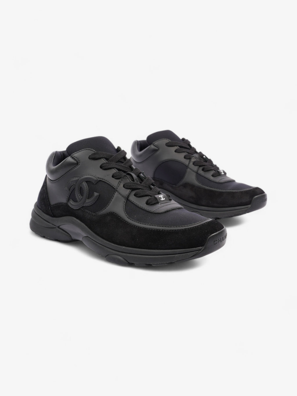 Chanel CC Runners  Black Suede EU 39.5 UK 6.5