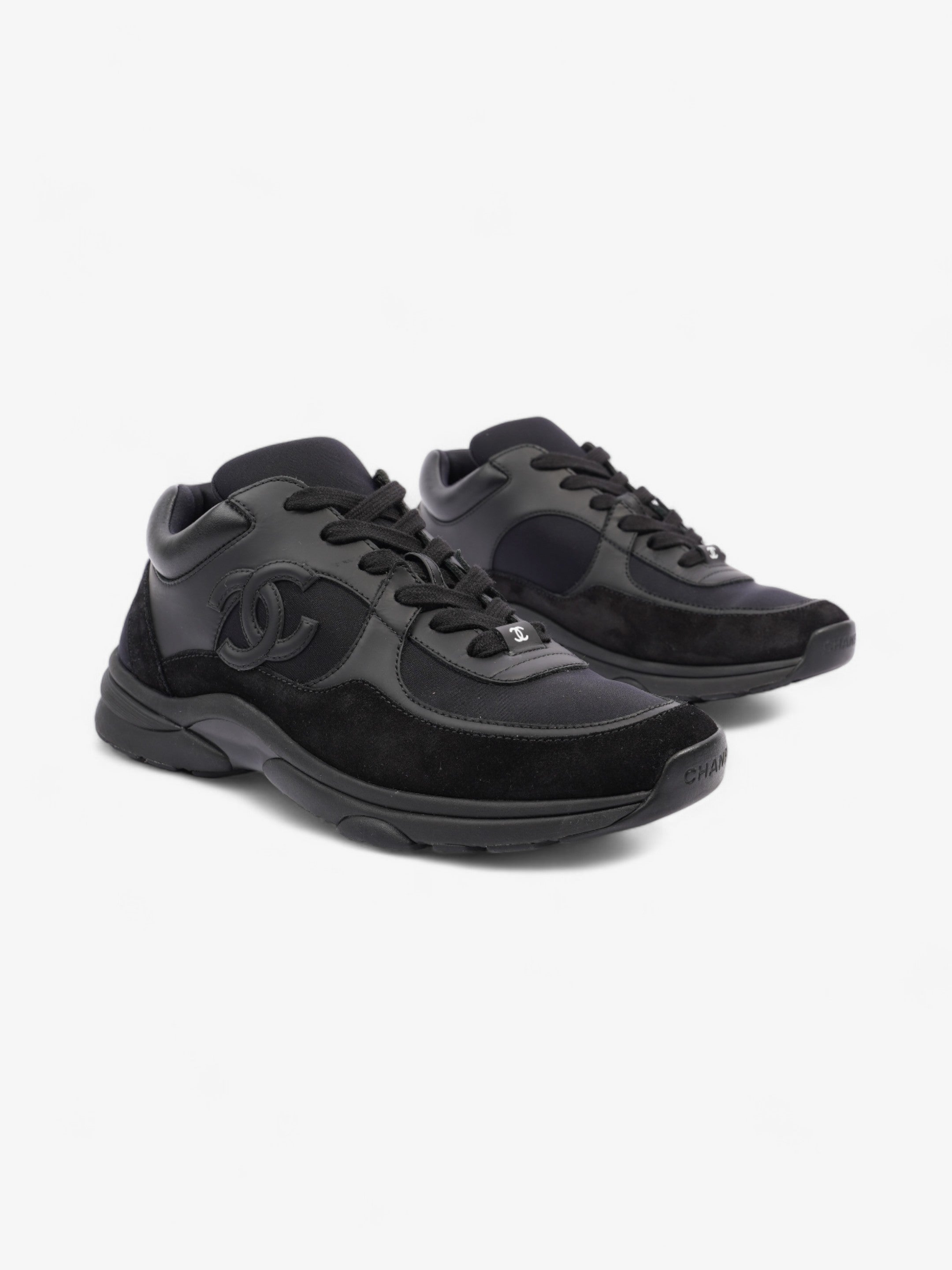Chanel CC Runners  Black Suede EU 39.5 UK 6.5