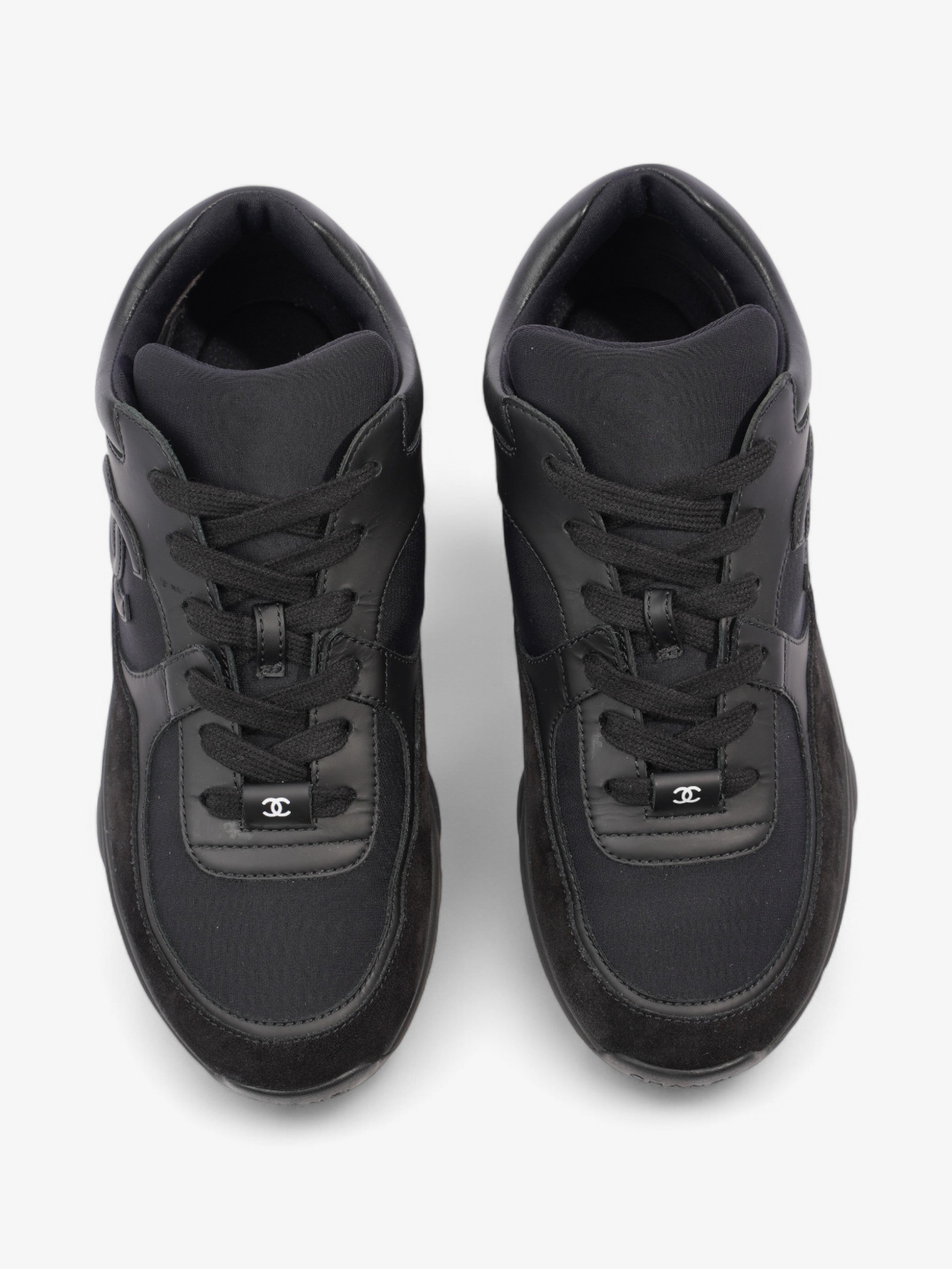Chanel CC Runners  Black Suede EU 39.5 UK 6.5