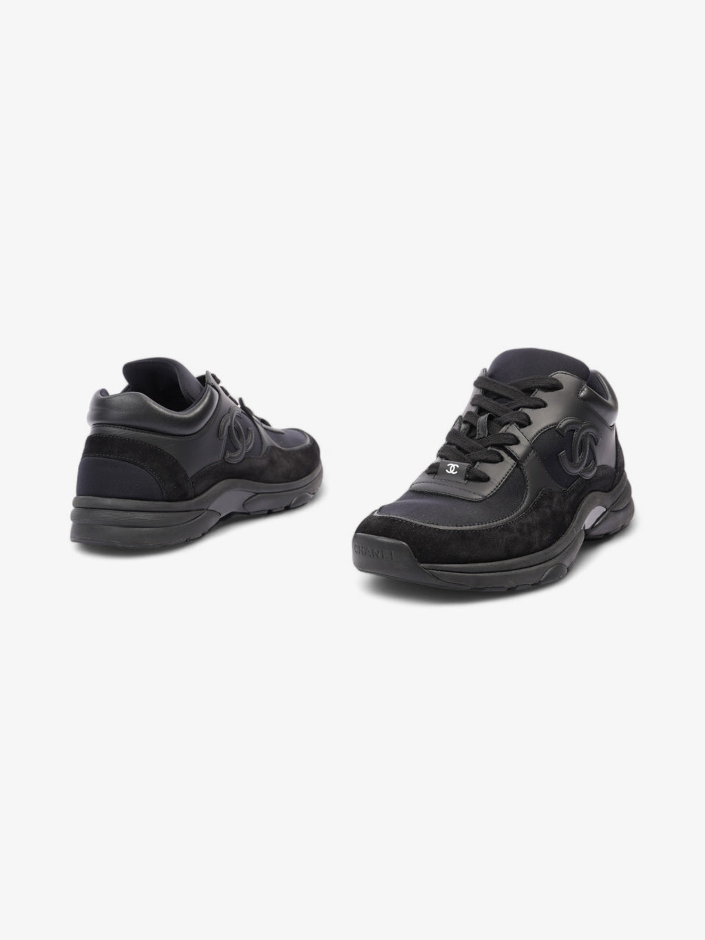 Chanel CC Runners  Black Suede EU 39.5 UK 6.5