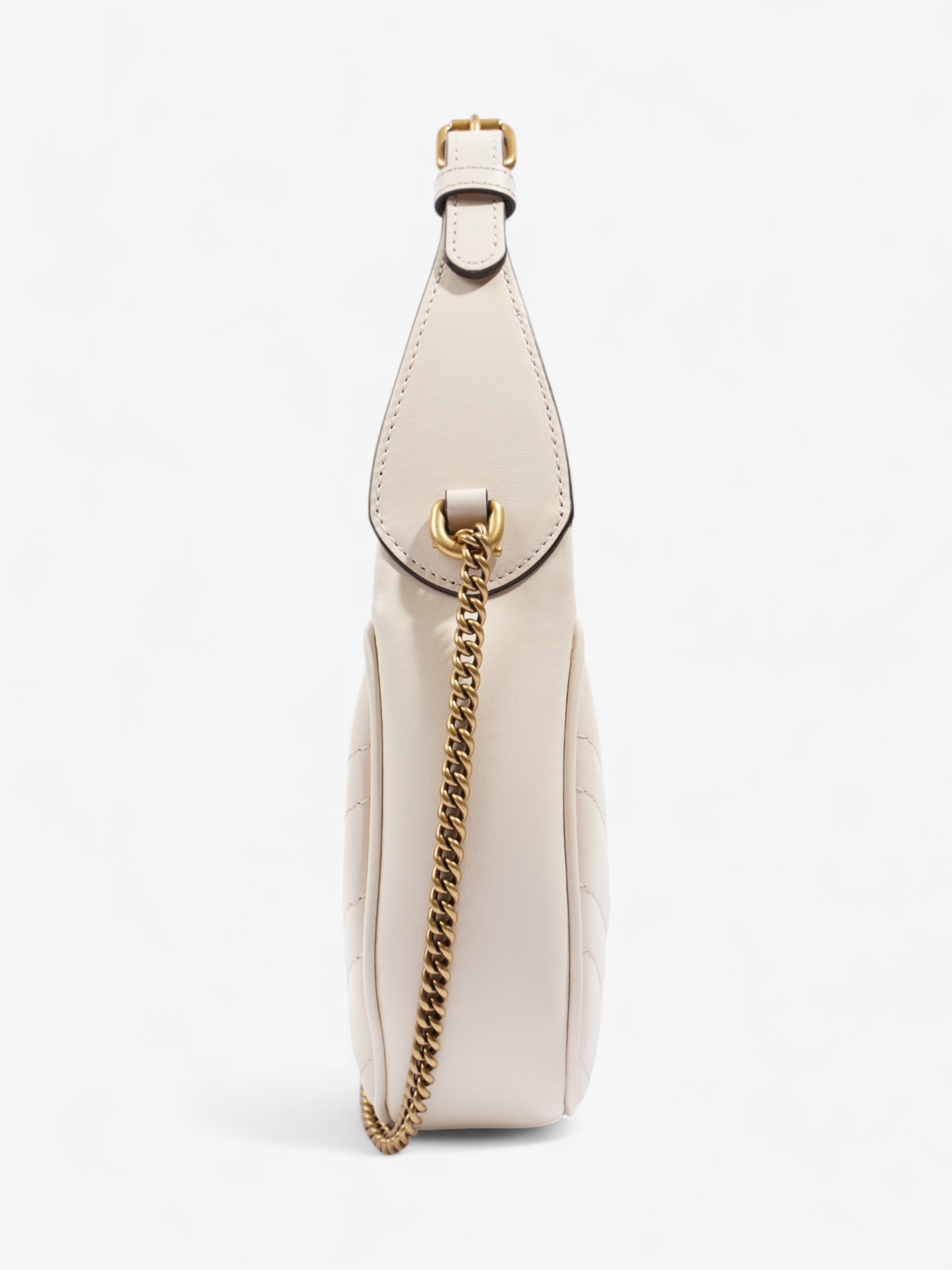 Gucci GG Marmont Shoulder Bag White Matelasse Leather Mini