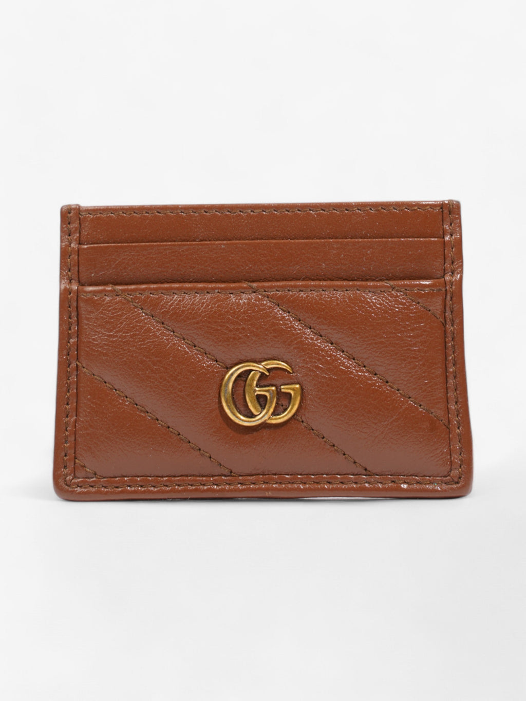 Gucci GG Marmont  Case Brown Matelasse Leather