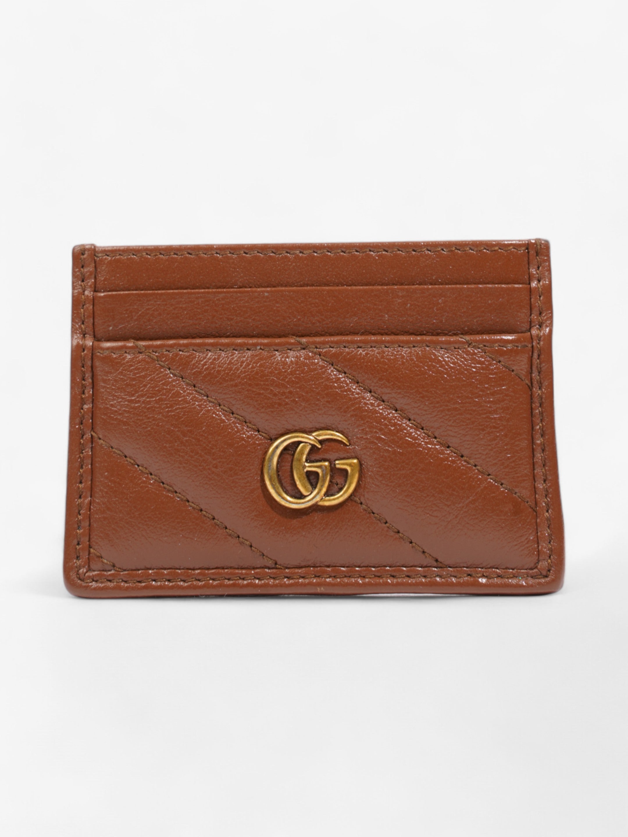 Gucci GG Marmont  Case Brown Matelasse Leather