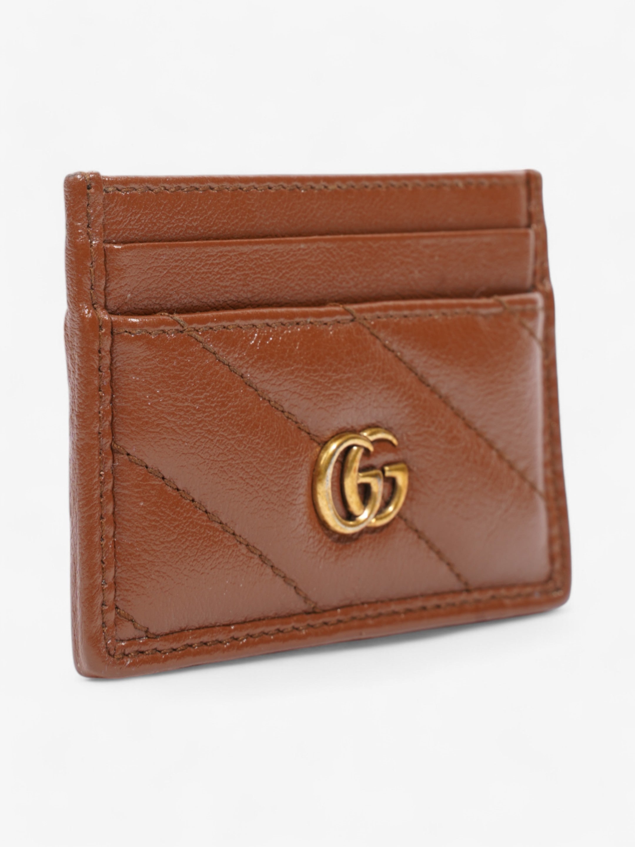 Gucci GG Marmont  Case Brown Matelasse Leather