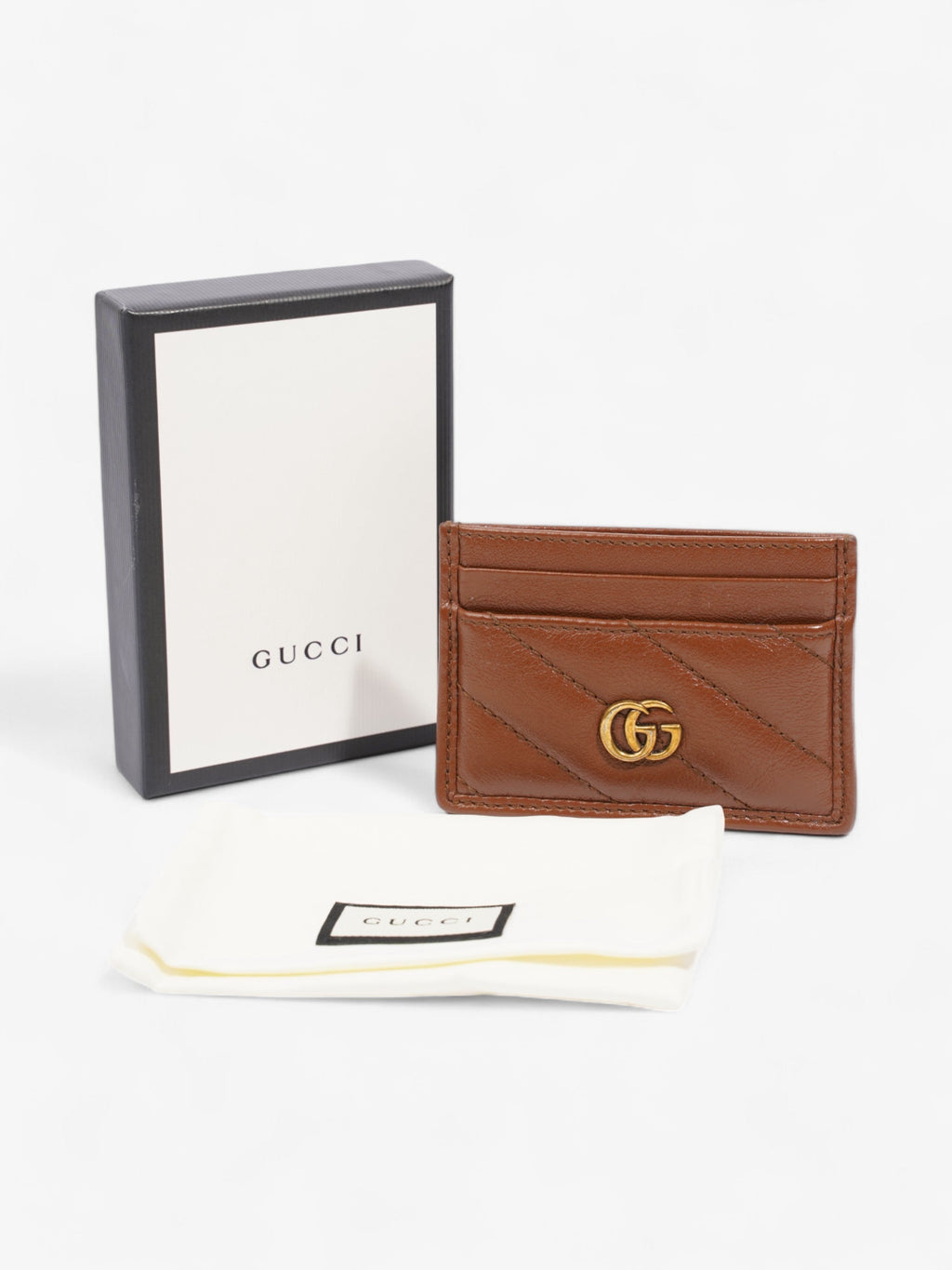 Gucci GG Marmont  Case Brown Matelasse Leather