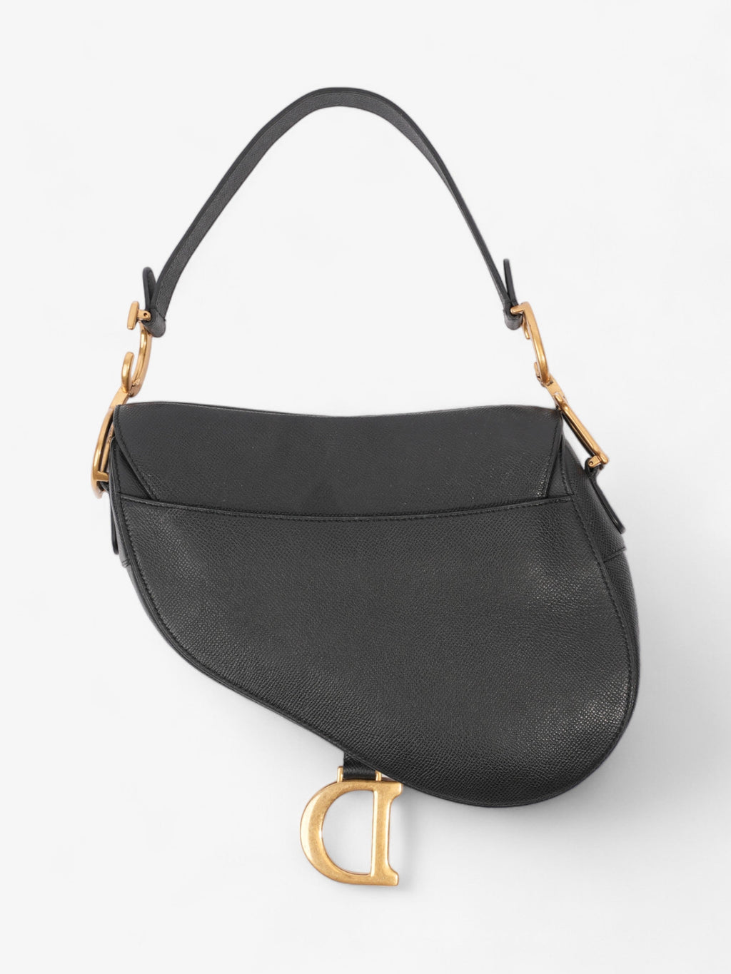 Christian Dior Saddle Bag Black Goatskin Leather