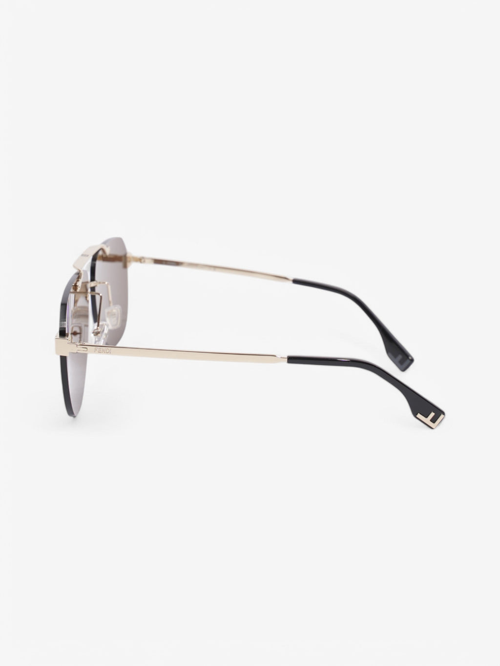 Fendi FF Aviator Sunglasses Black / Light Gold Acetate 145mm